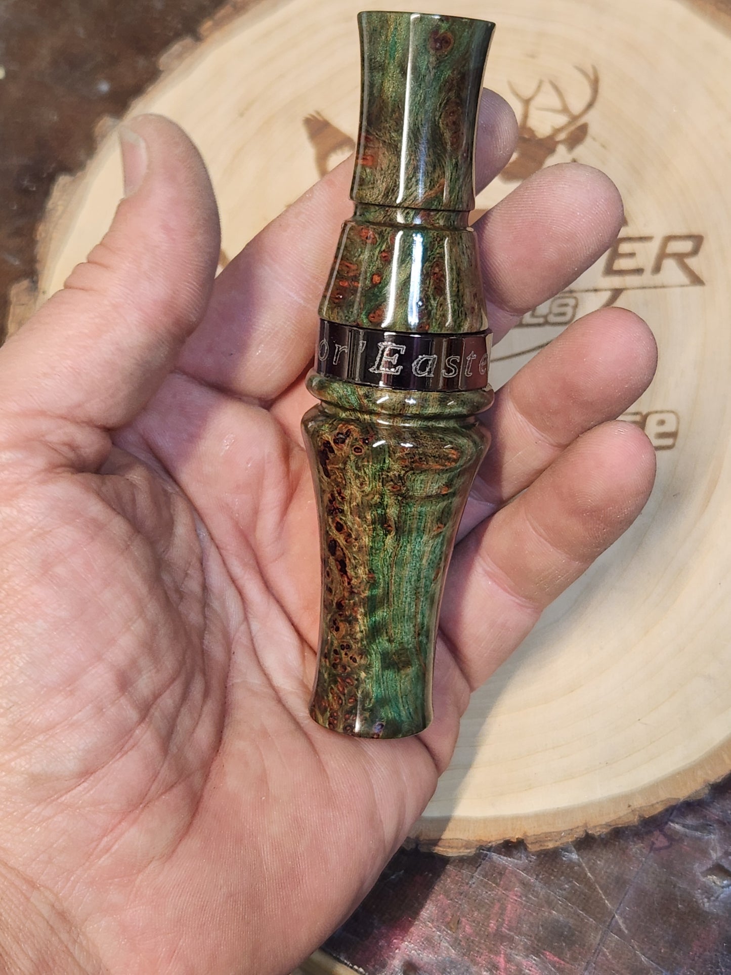 Redwood lace burl short reed goose call