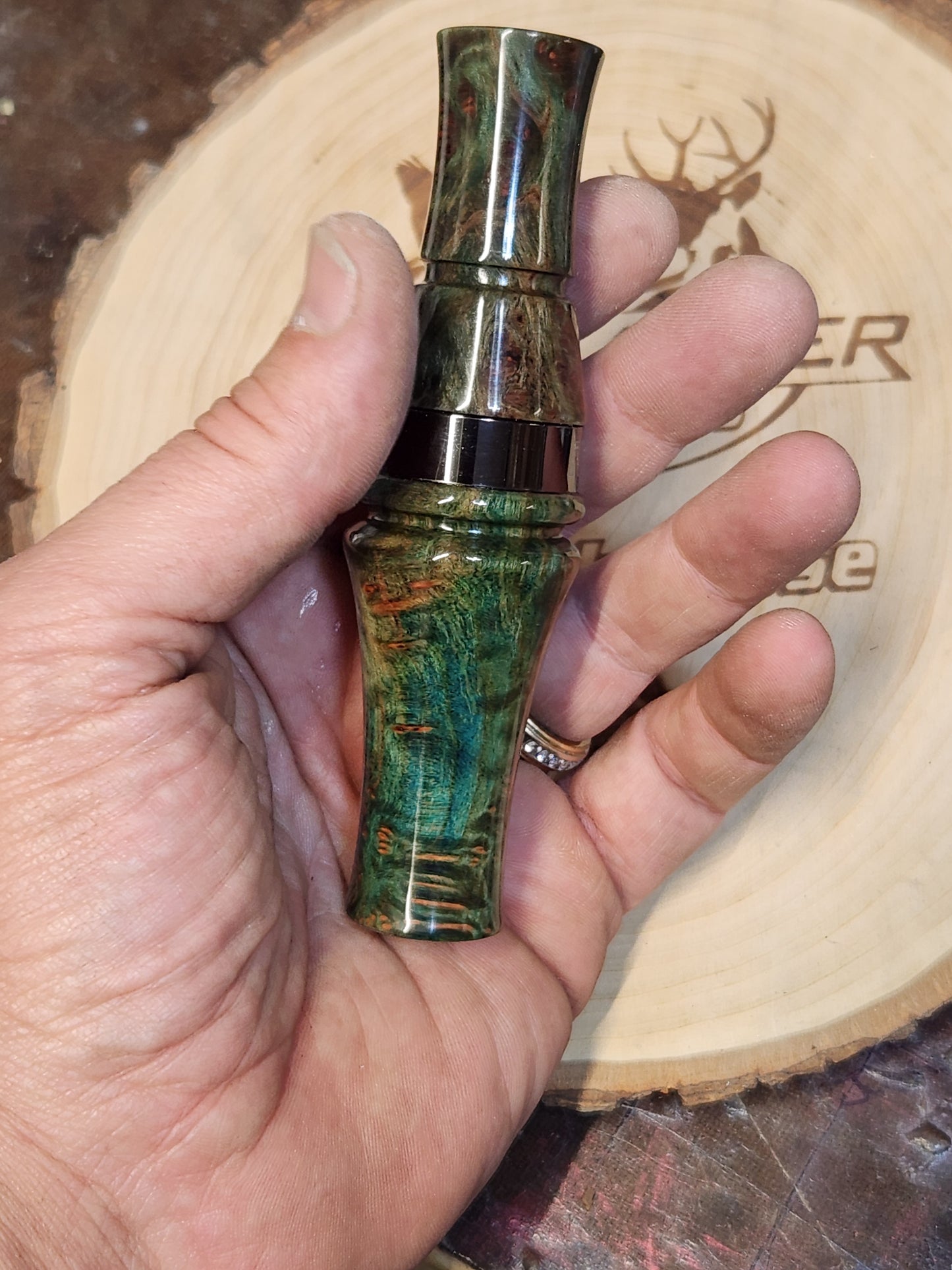 Redwood lace burl short reed goose call