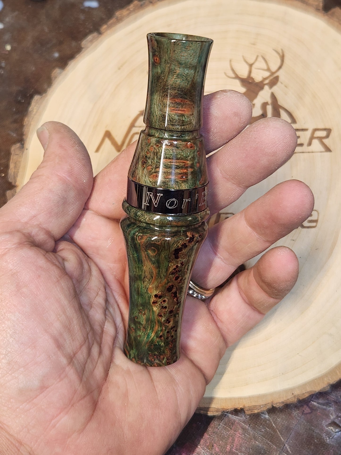 Redwood lace burl short reed goose call