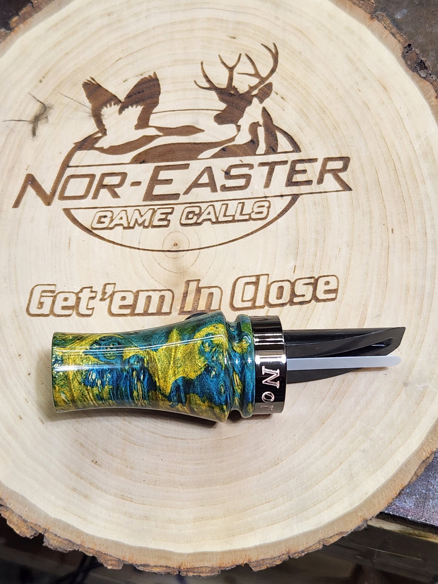 Sika deer calls stabilized and Dyed boxelder Burl Wood