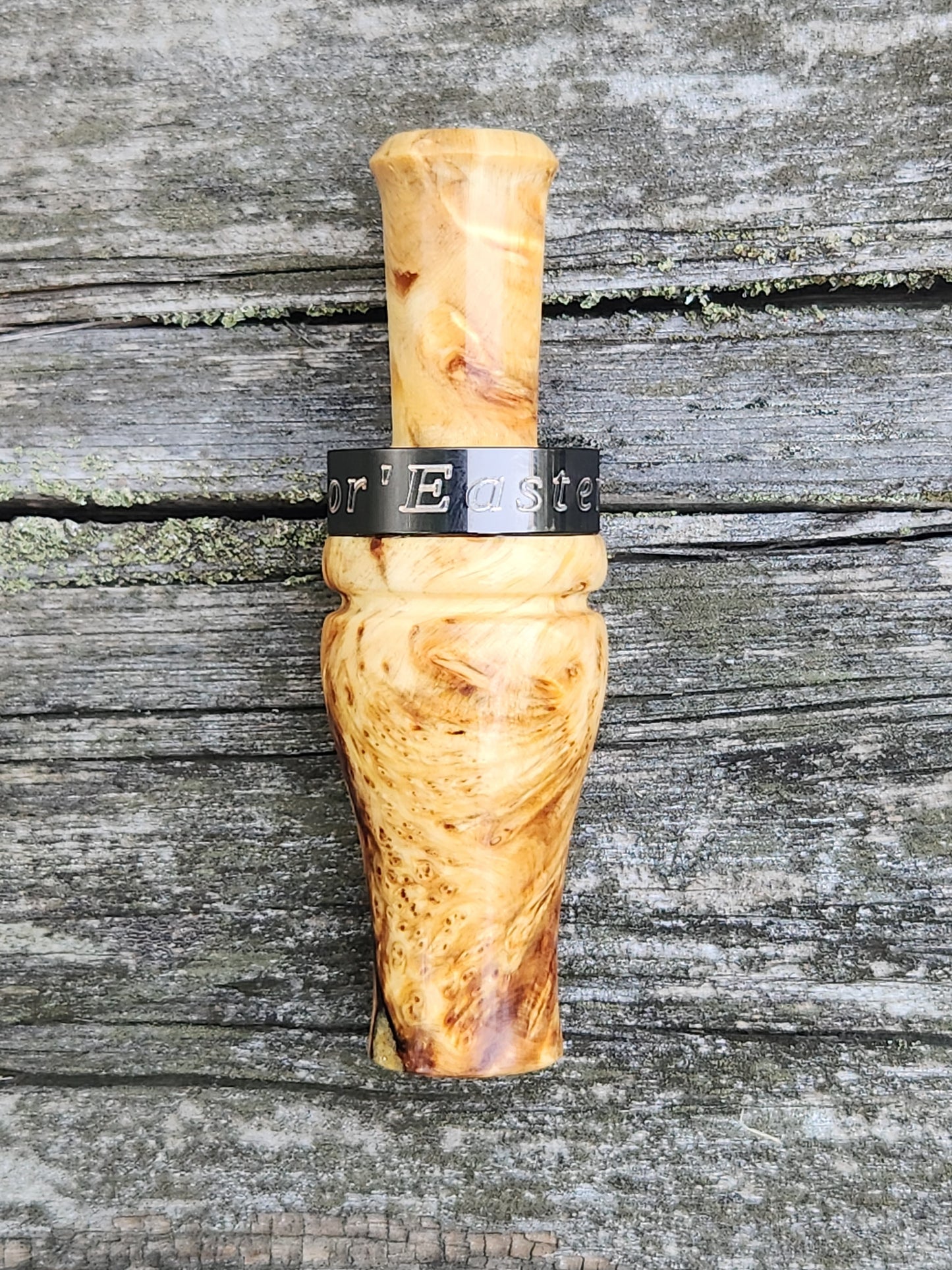 Yellow cedar burl wood teal and wood duck call