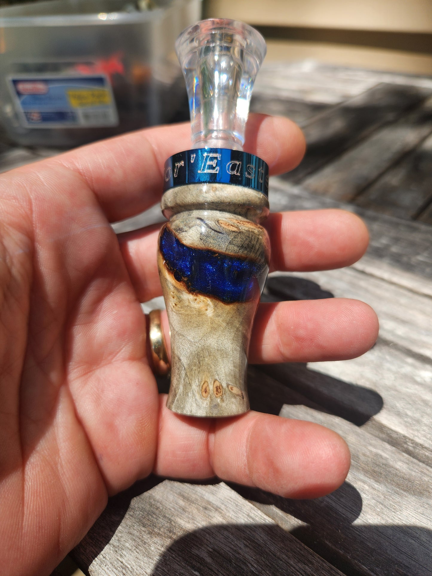 Buckeye burl wood with Resin double Reed Duck Call
