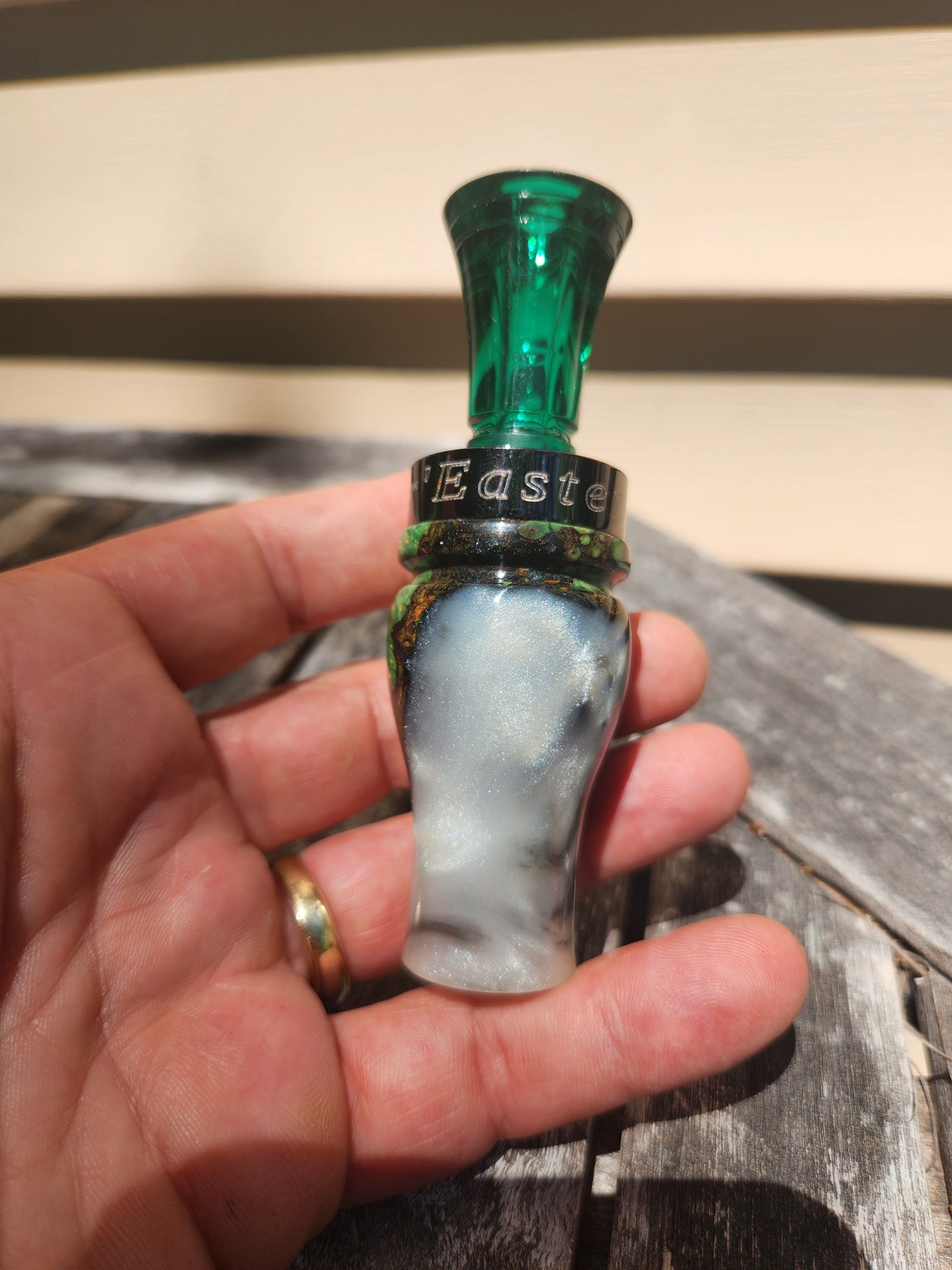 Boxelder burl wood with Resin double Reed Duck Call