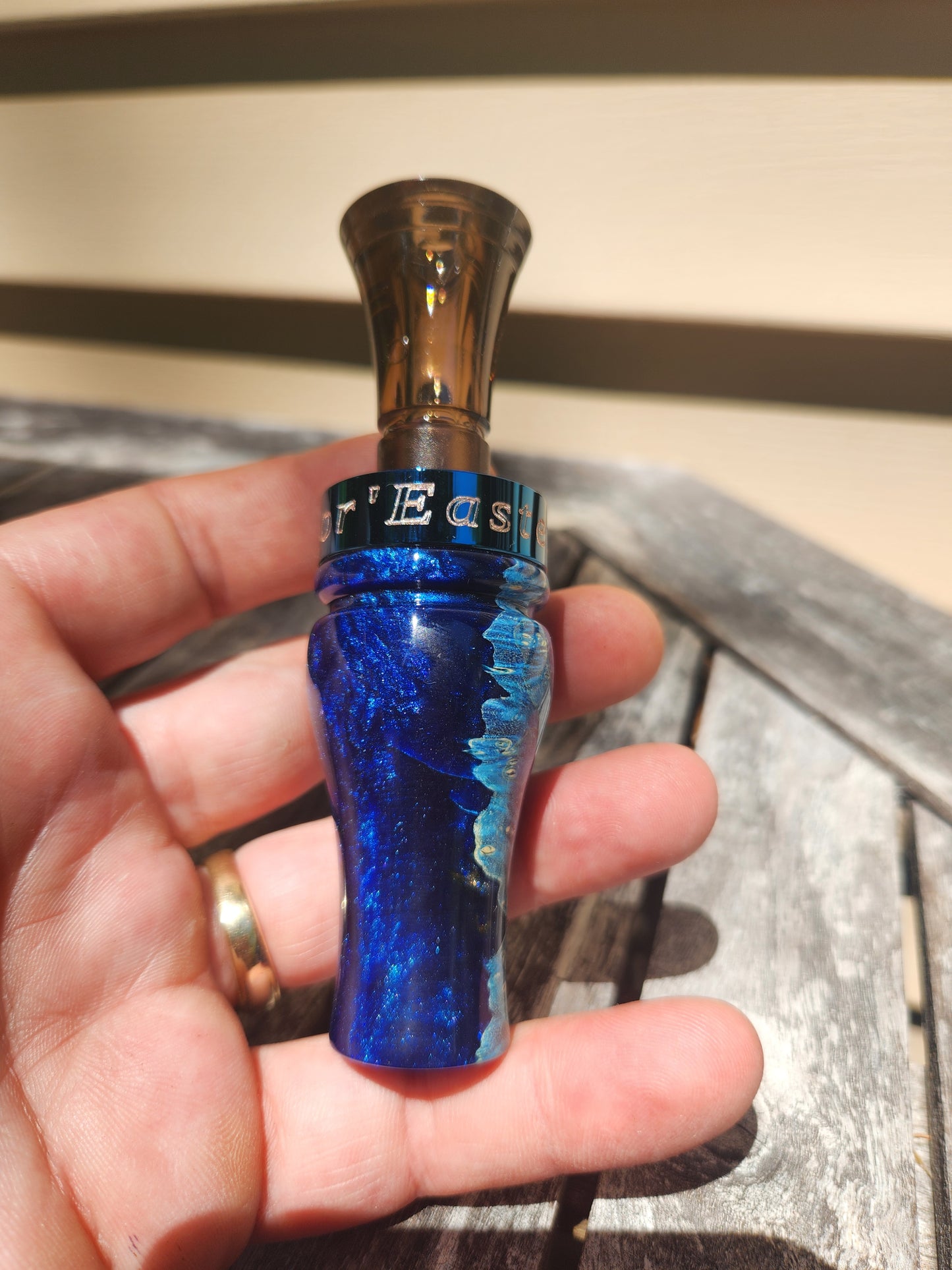 Boxelder burl wood with Resin double Reed Duck Call