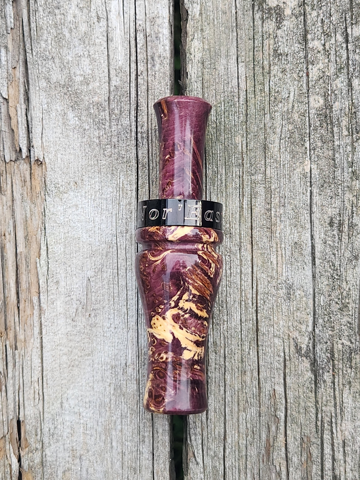 Stabilized and Dyed yellow cedar burl wood duck call