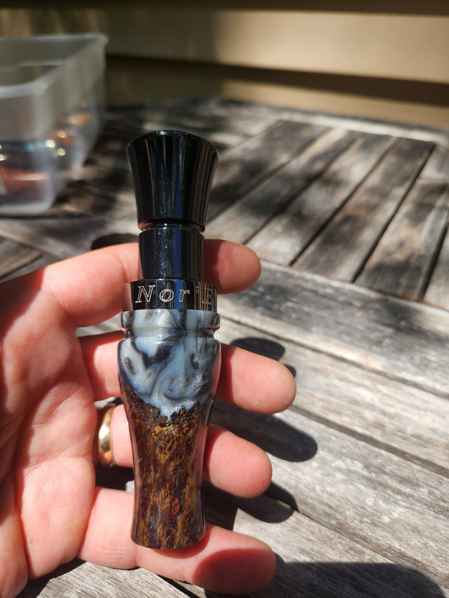 Dog wood with Resin short reed goose call