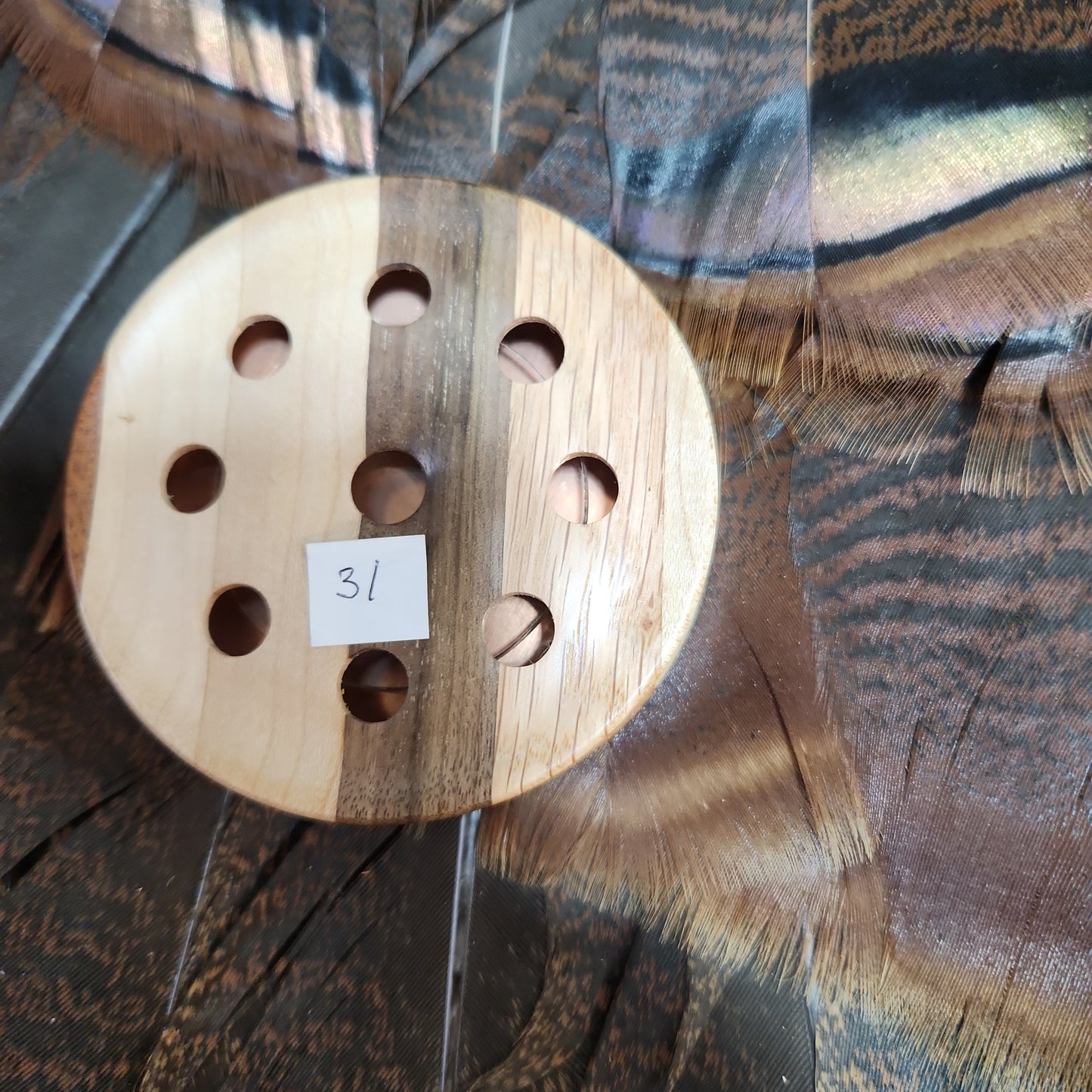 Maple and Walnut laminated wood brushed copper with glass sound board