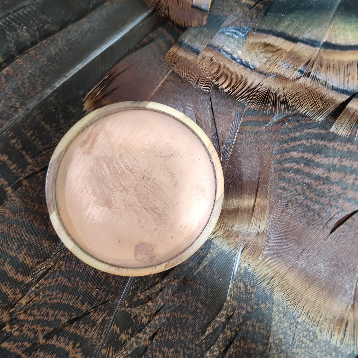 Maple and Walnut laminated wood brushed copper with glass sound board