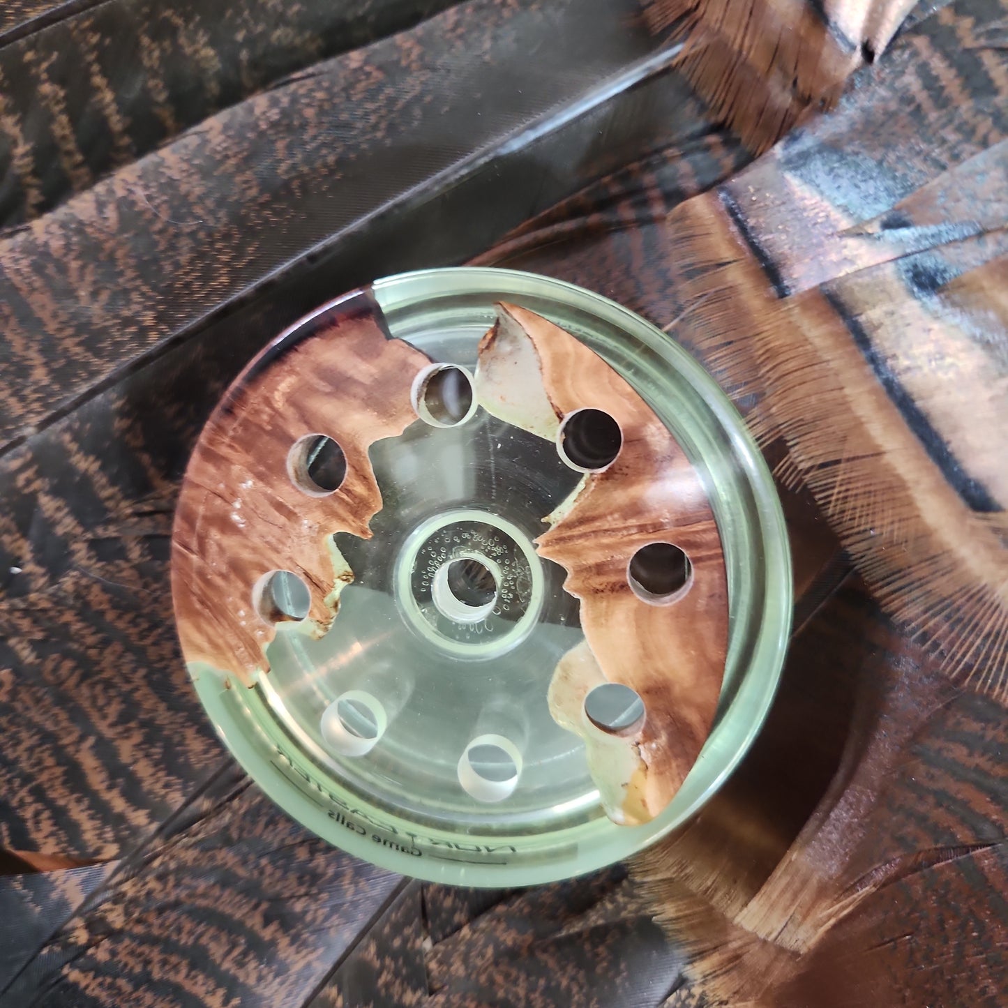 Tylers Australian Red Mallee In Resin Hybrid Mini Turkey pot Call with Matching Striker