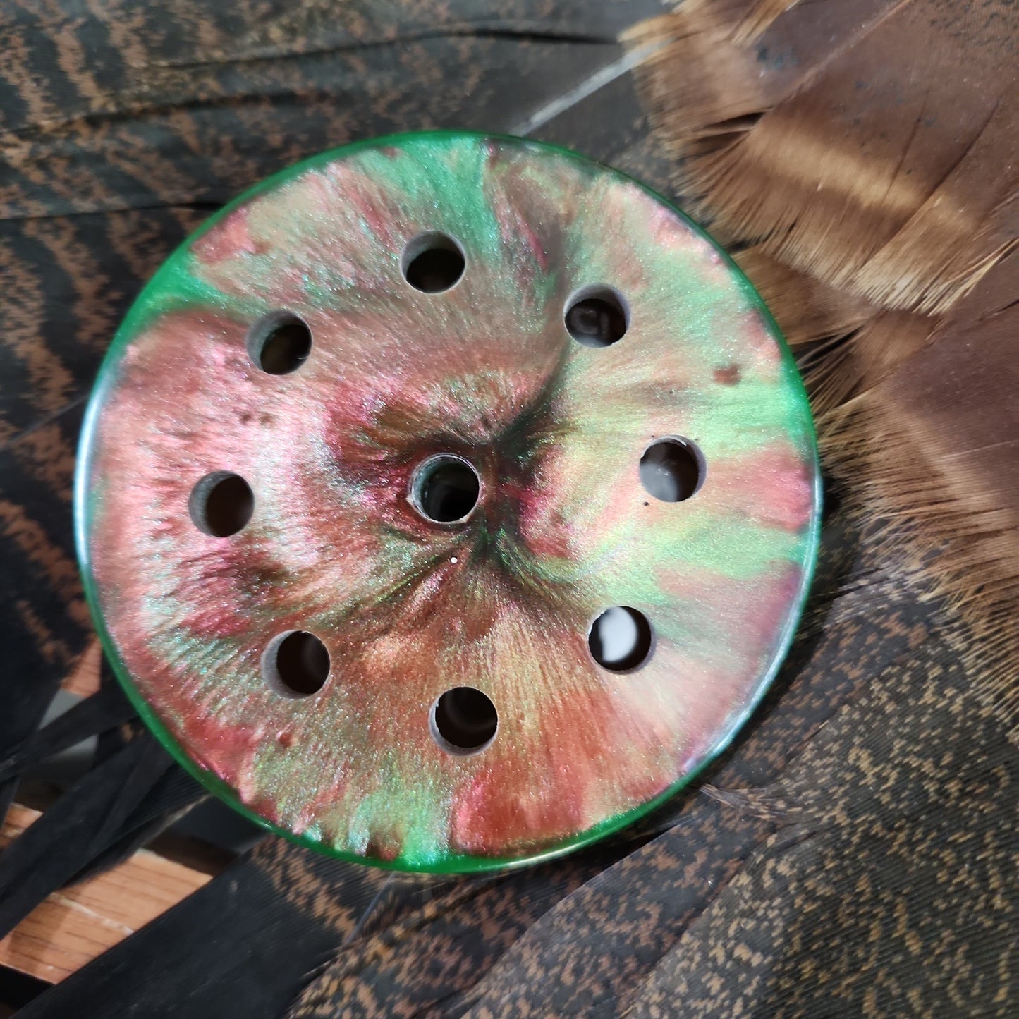 Zombie swirls Turkey Pot Call With Blasted Crystal Surface