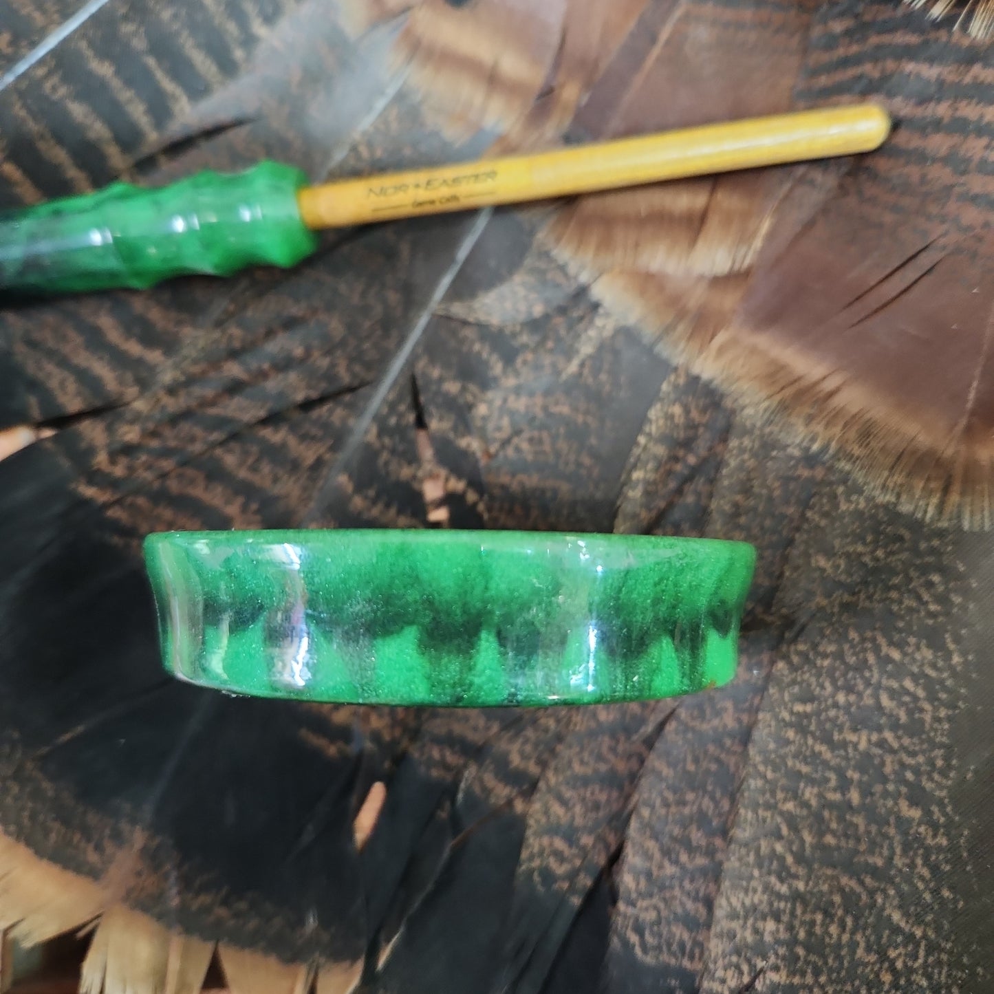 Swamp green aluminum surface turkey pot call