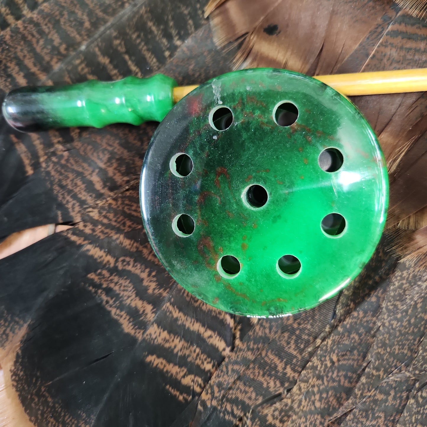 Swamp green aluminum surface turkey pot call