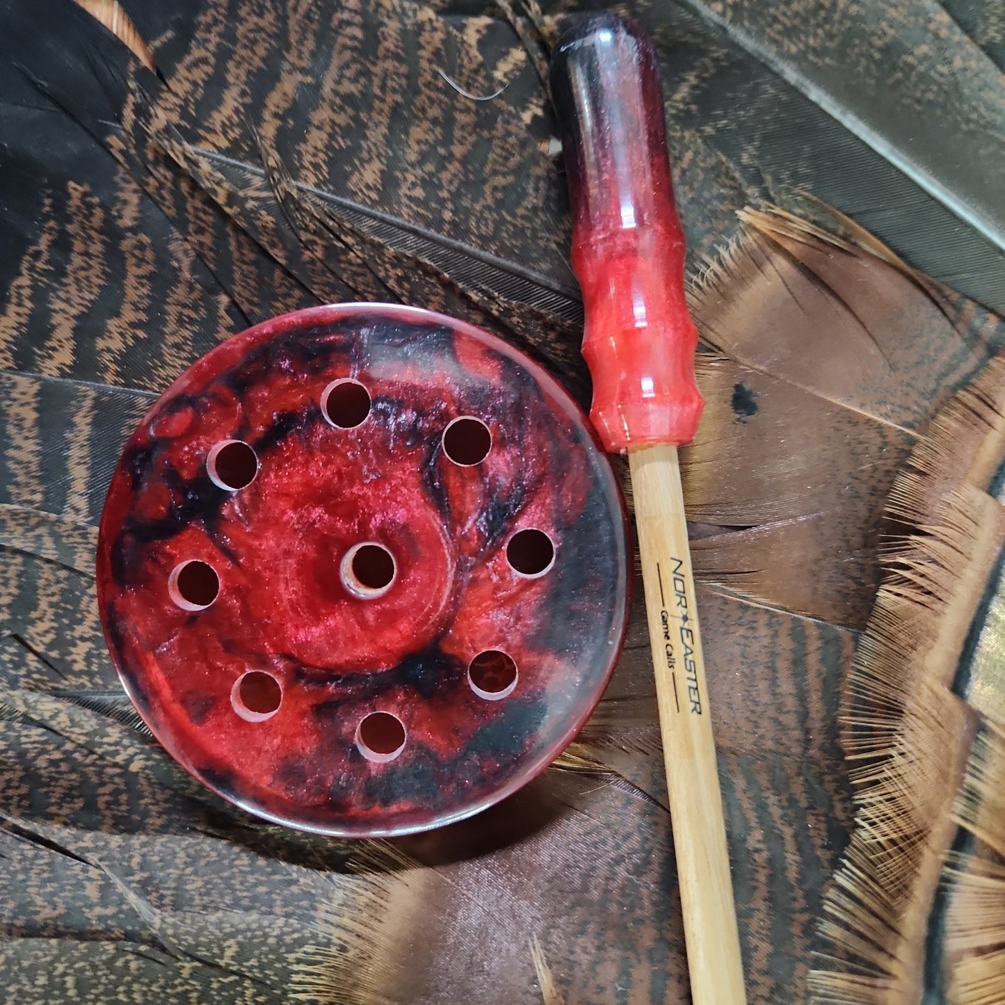 Nor'Easter windbreaker red & black turkey pot call