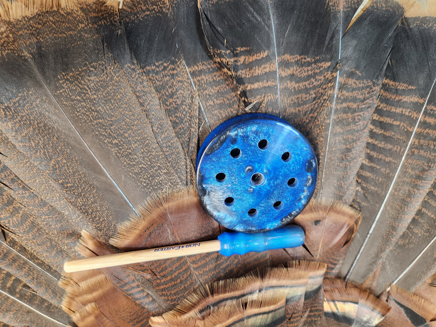 Blue grey Windbreaker turkey pot call