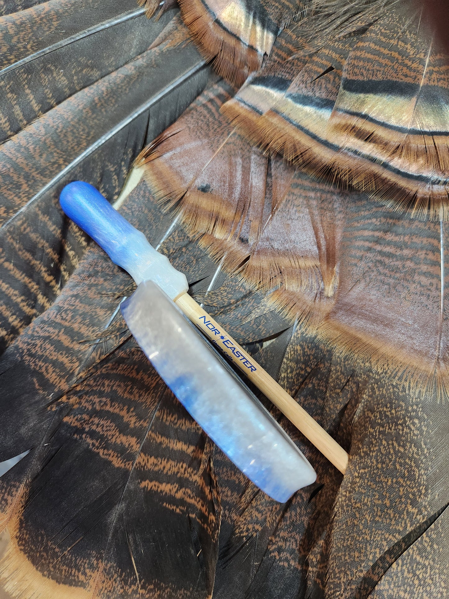 Nor'easter thin series windbreaker blue white turkey pot call