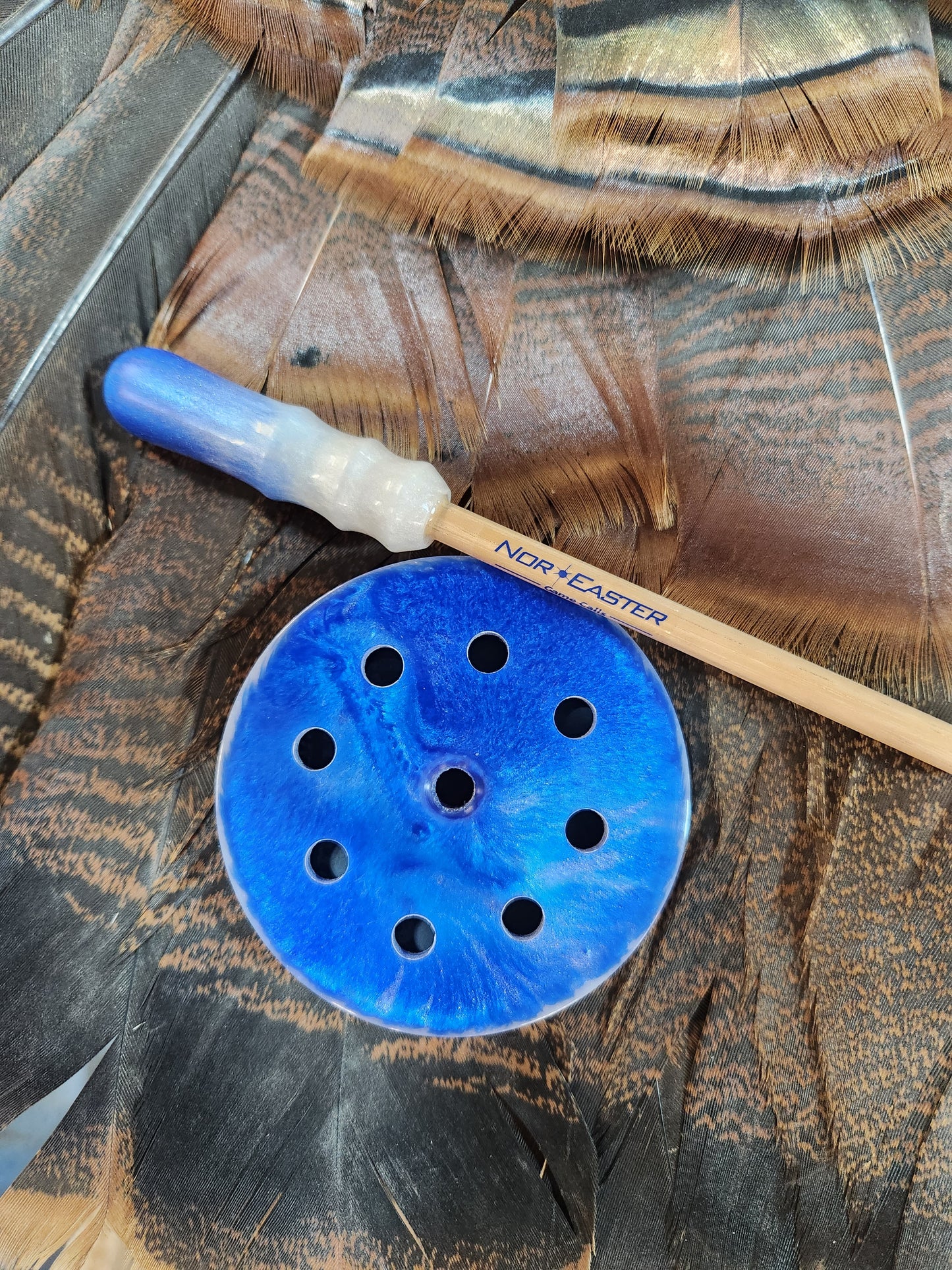 Nor'easter thin series windbreaker blue white turkey pot call