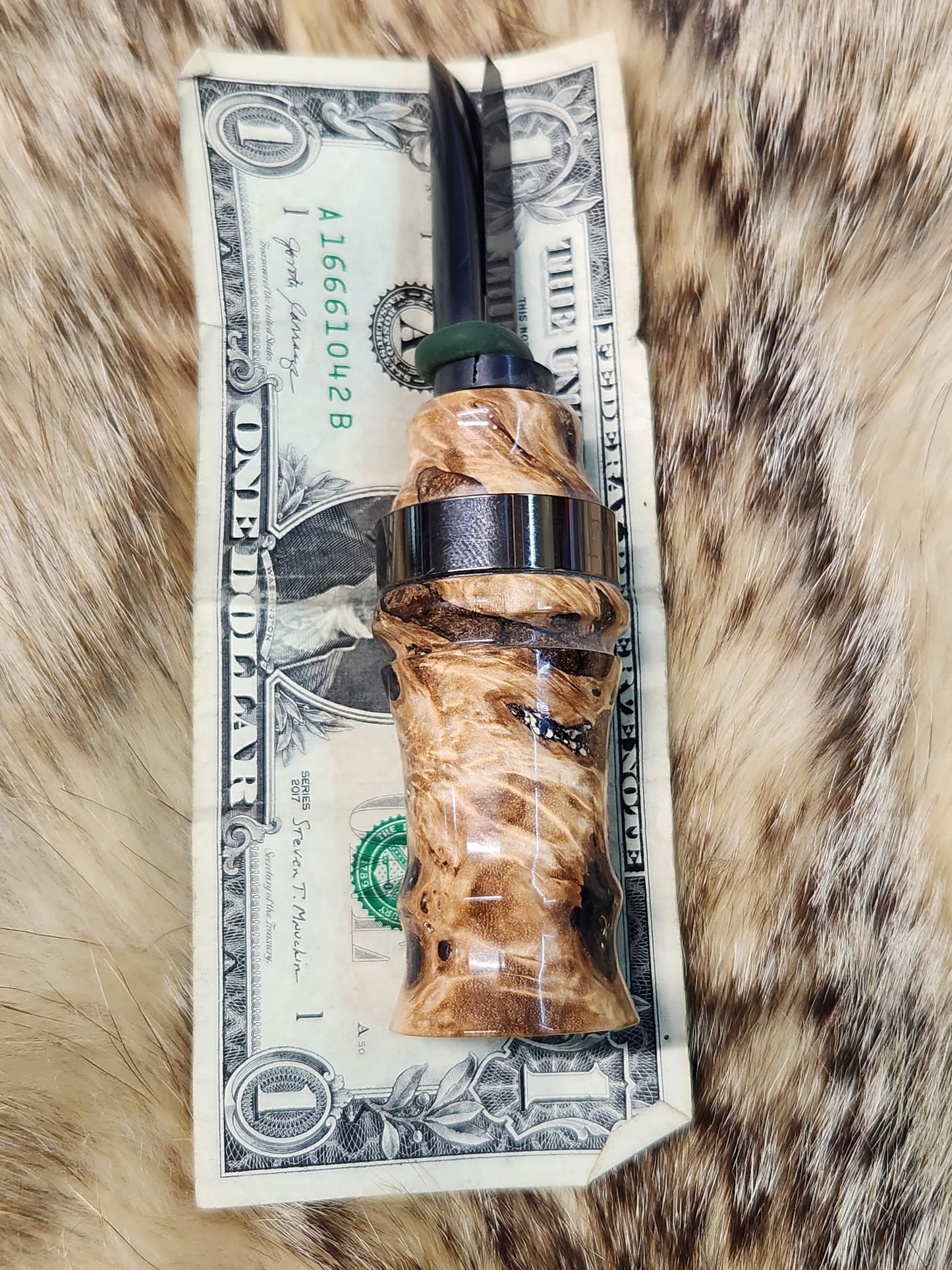 Mappa Burl Wood in blue resin Coyote call