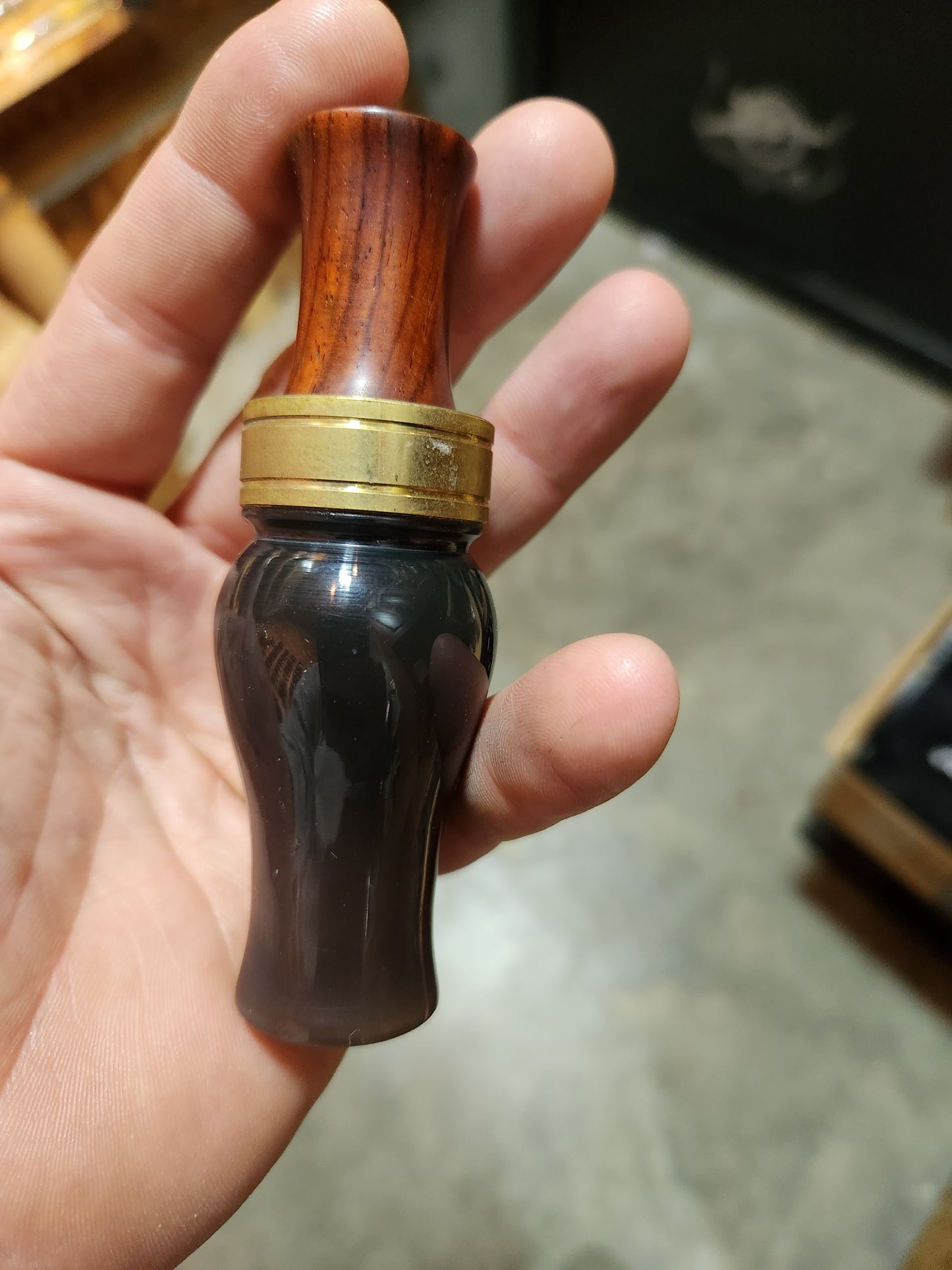 Custom Color changing acrylic duck call single reed cocobolo tone board