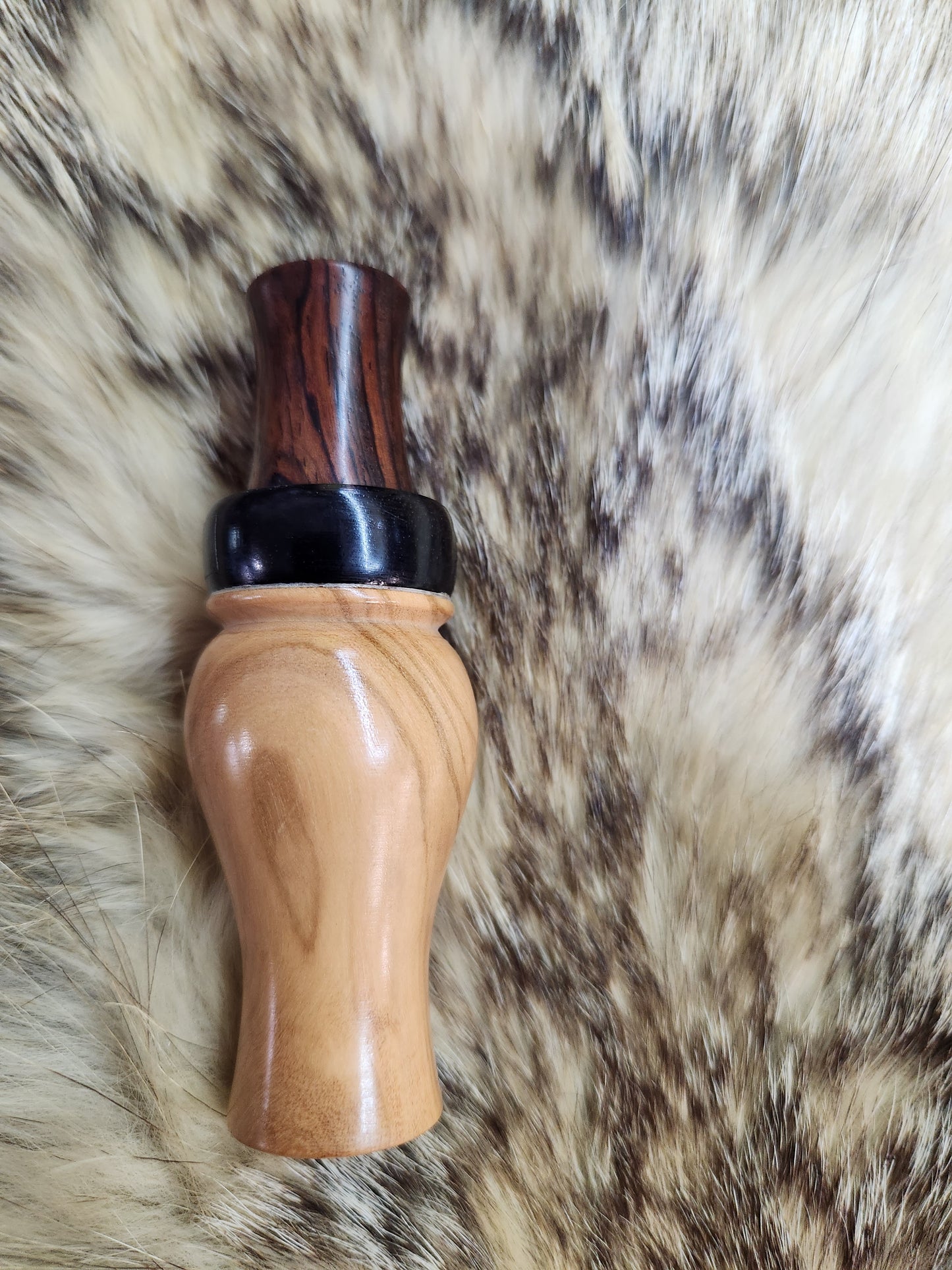 Custom Olive wood with African blackwood band and cocbolo wood single reed tone board