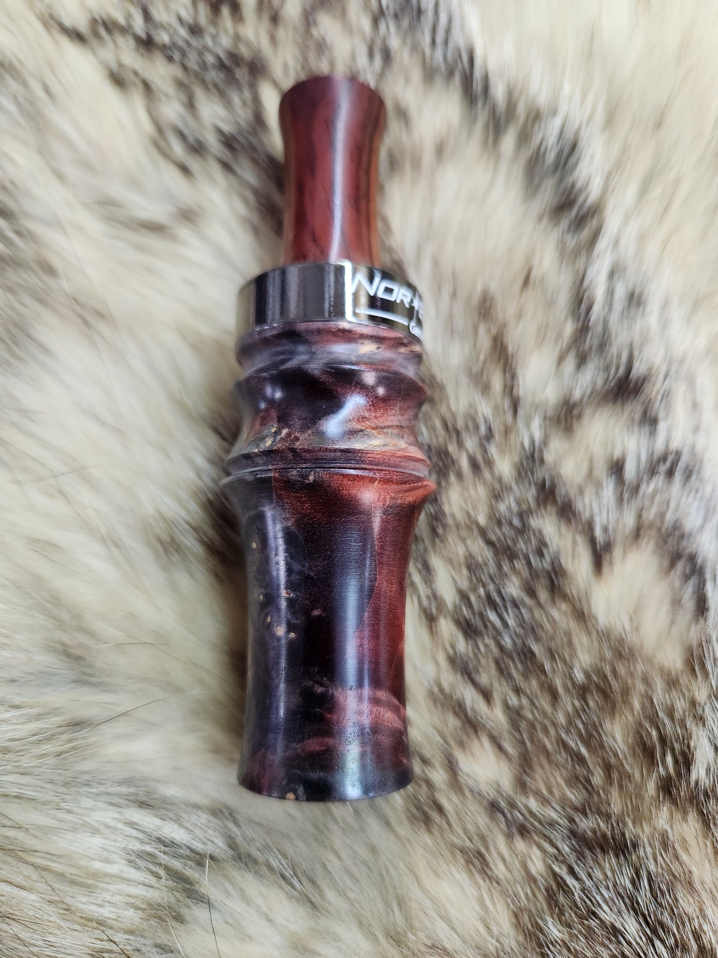 Custom triple dyed stabilized Boxelder wood with cocbolo wood single reed tone board