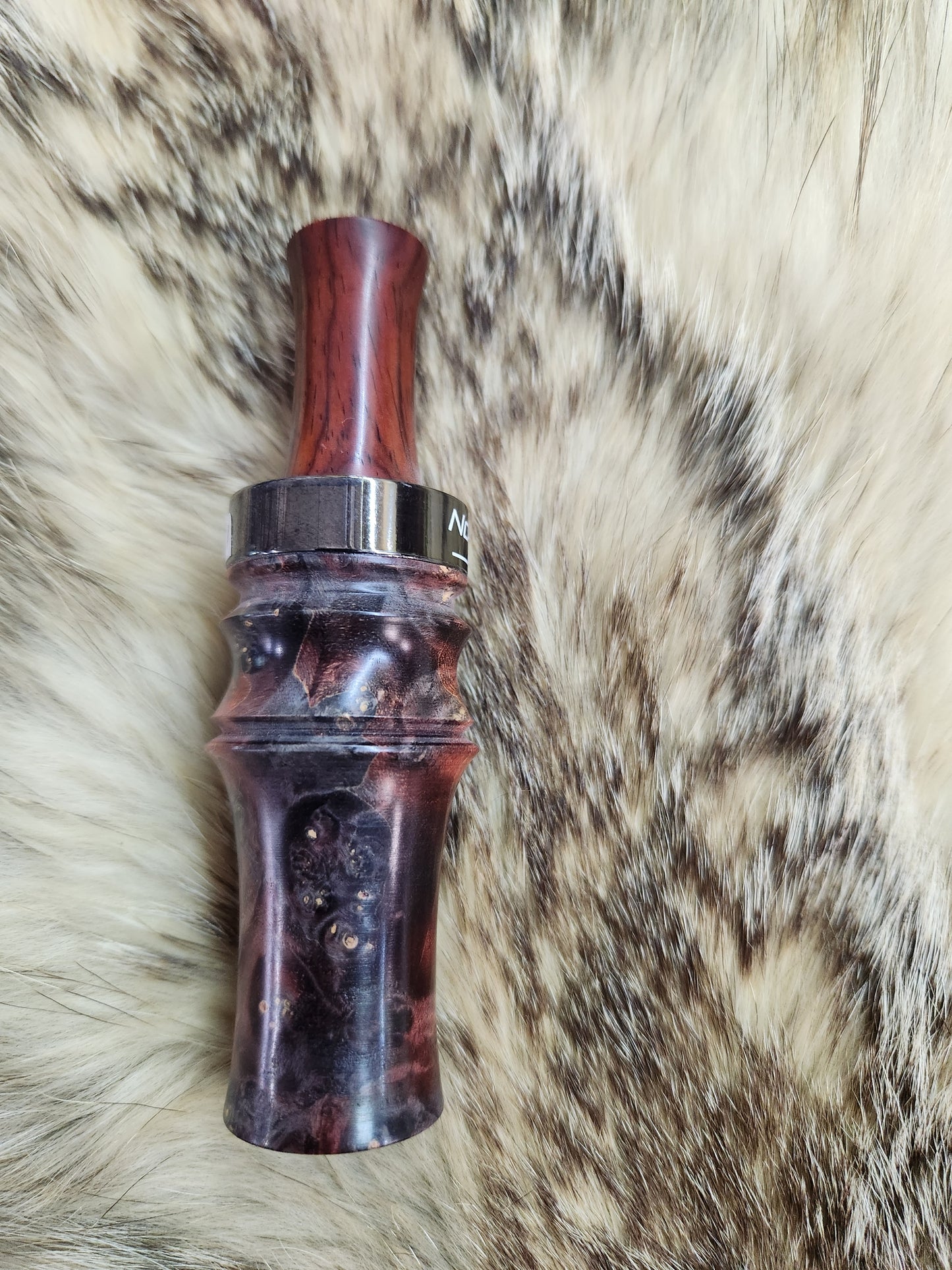 Custom triple dyed stabilized Boxelder wood with cocbolo wood single reed tone board