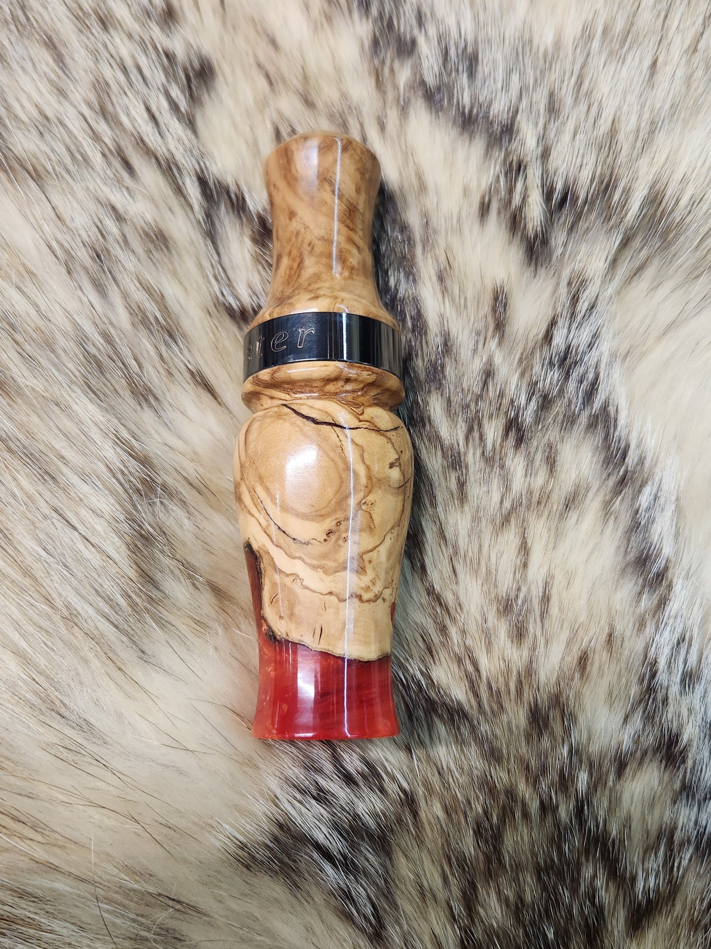 Olive wood in resin Double reed Duck Call