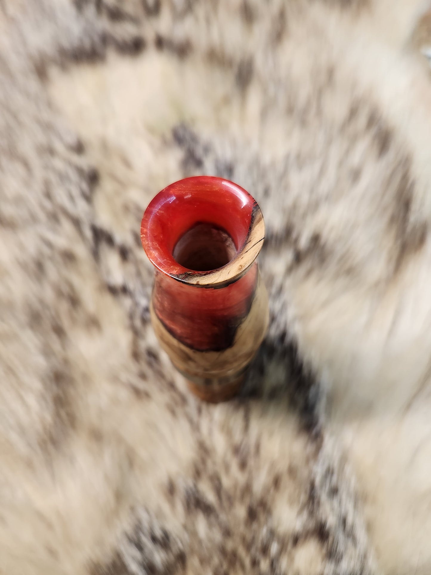Olive wood in resin Double reed Duck Call