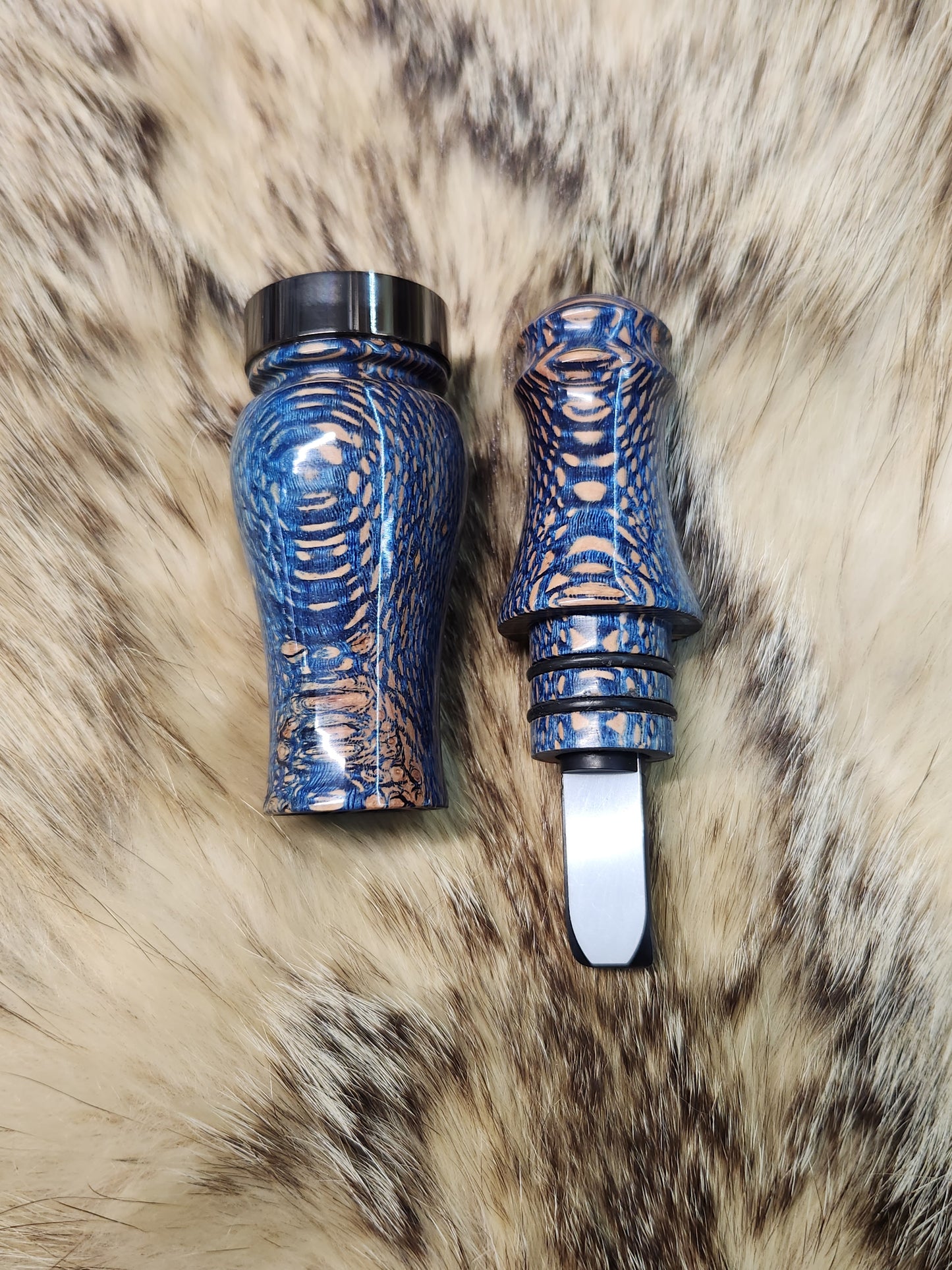 Lepard wood double reed Duck Call