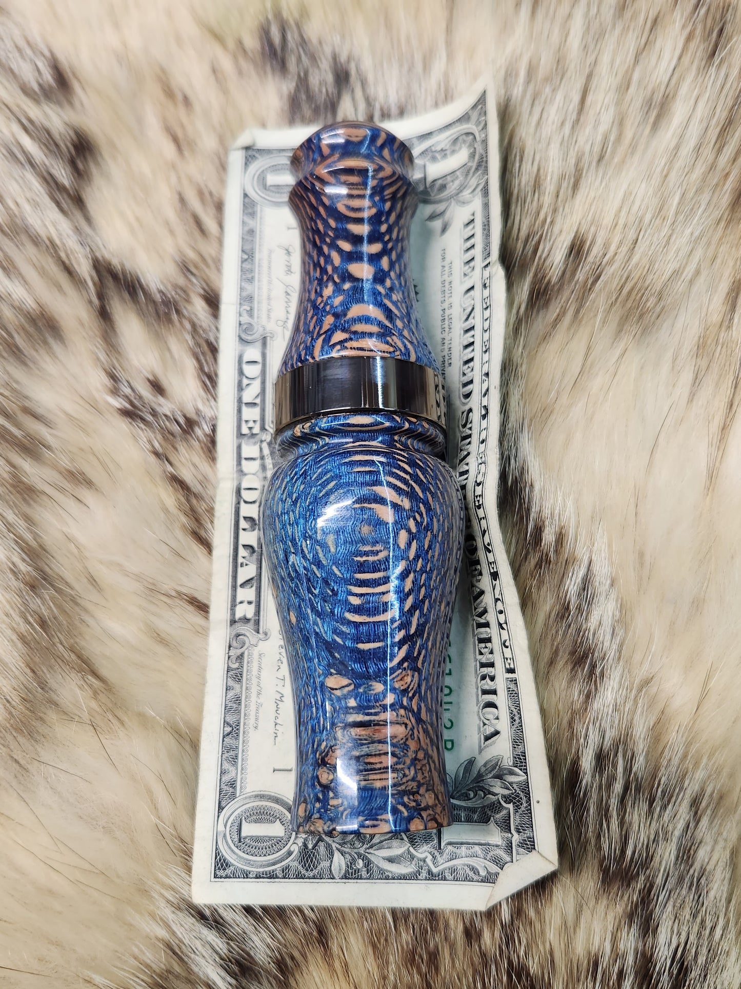 Lepard wood double reed Duck Call
