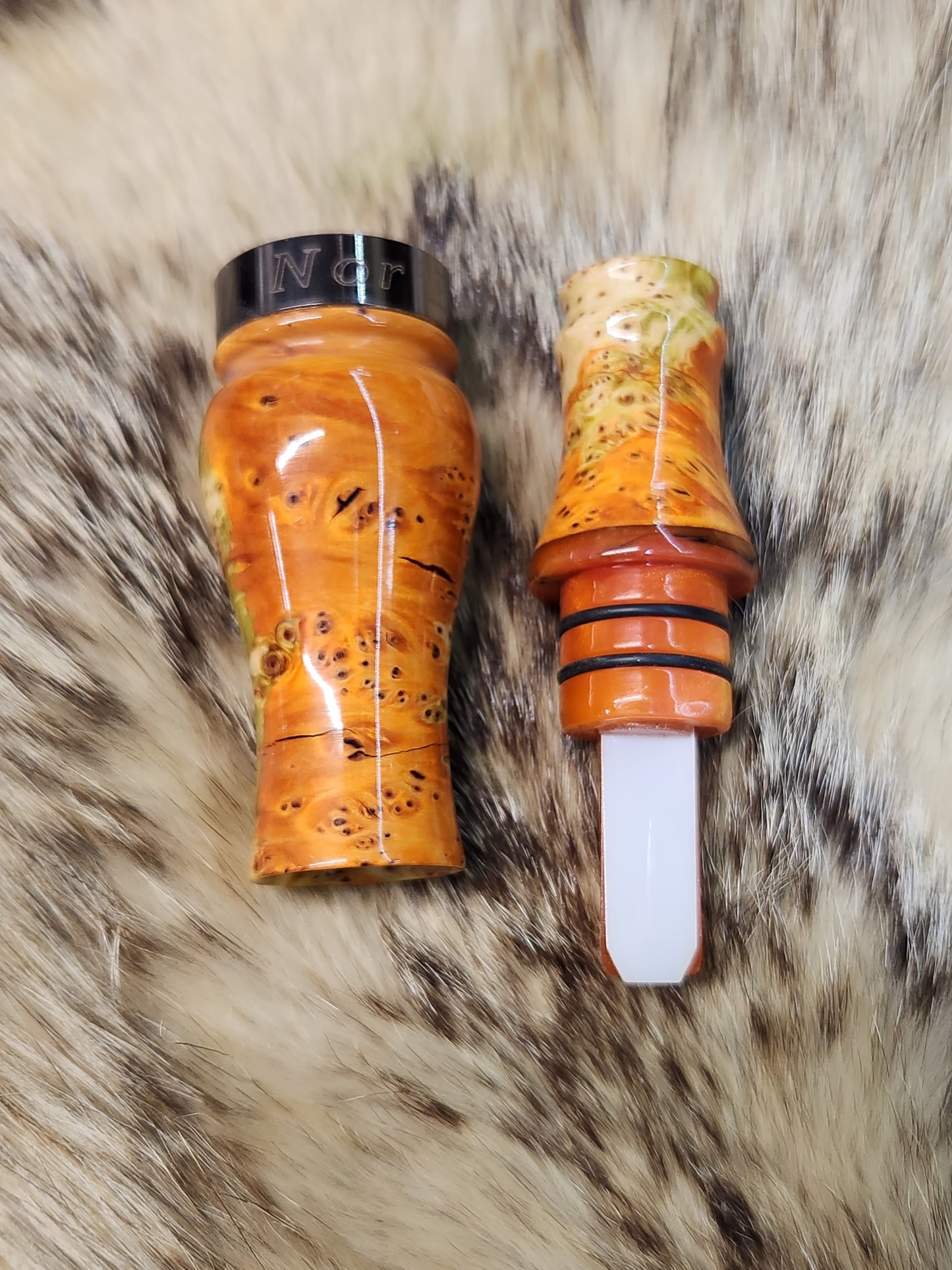 Yellow Cedar Burl Do7ble Reed Duck Call