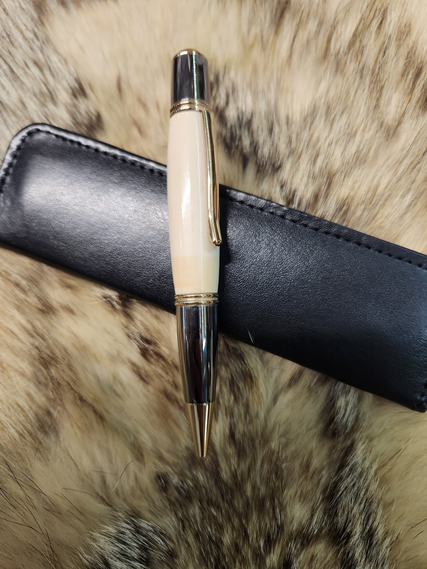 Custom Mammoth Ivory Gatsby style pen 14kt gold plated fittings