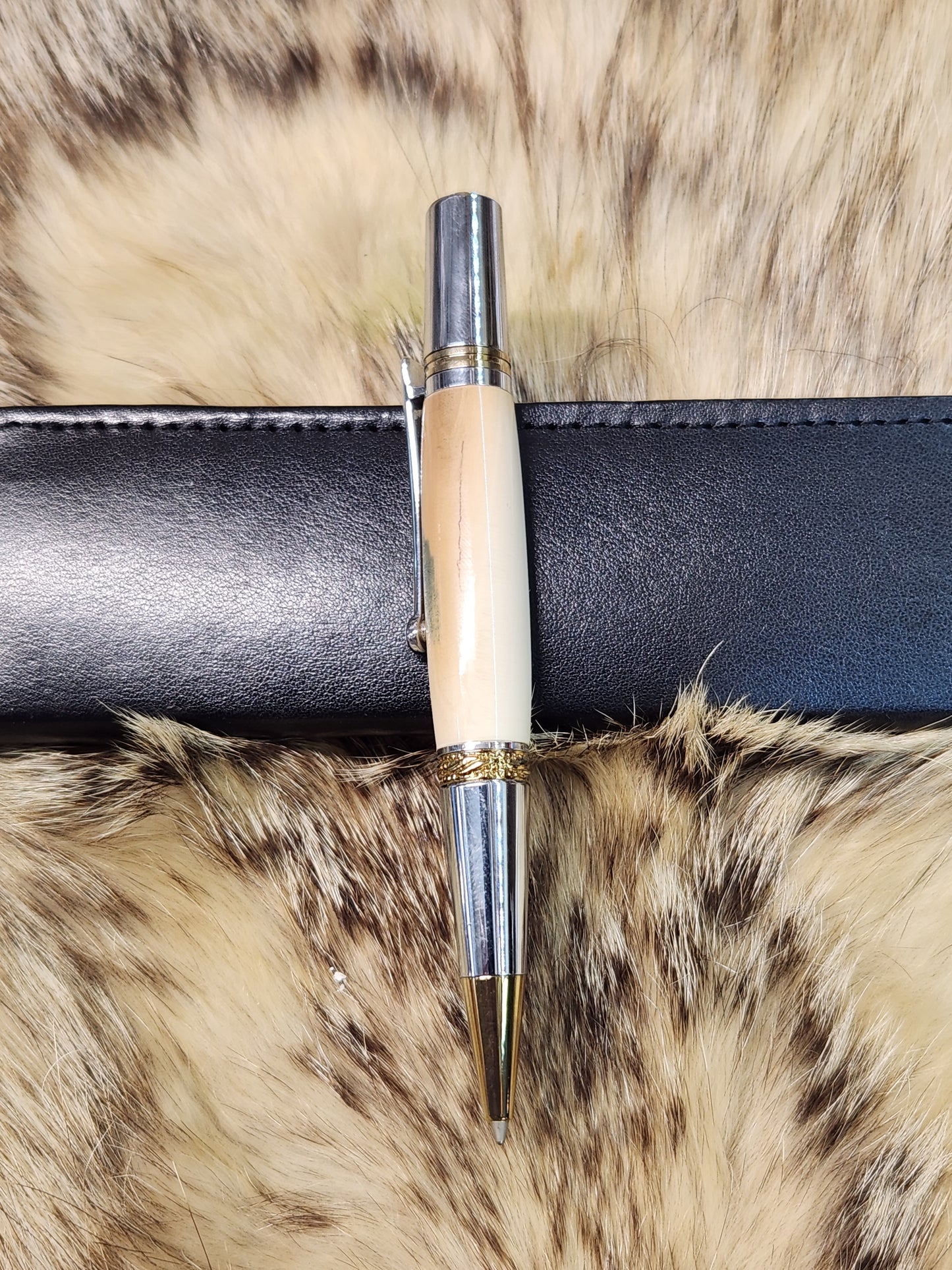 Mammoth Ivory executive pen in 14kt gold plated fittings and Swarovski crystal