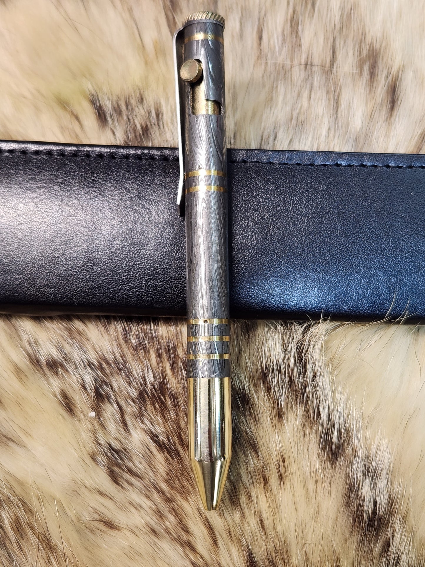 Real Damascus pen bolt action style