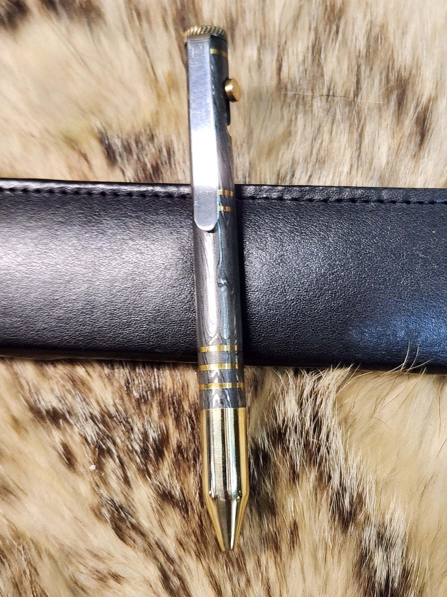 Real Damascus pen bolt action style