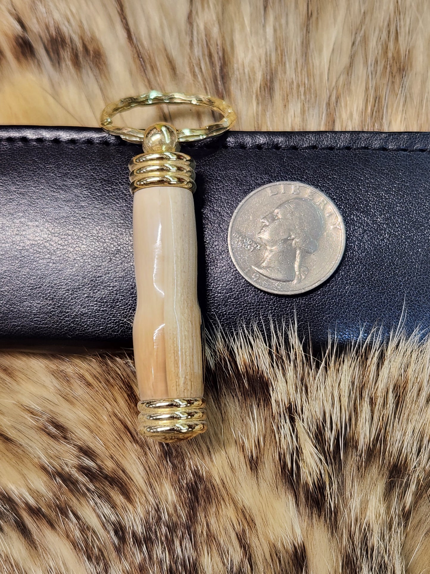 Custom Made Mammoth Ivory Key chain Hidden Compartment style