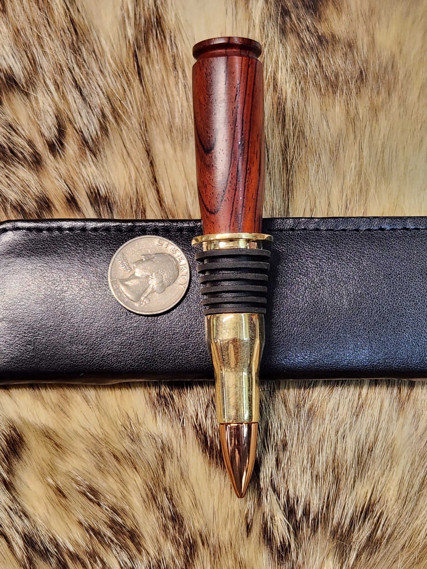50cal BMG Cocobolo wood bullet style wine bottle stopper