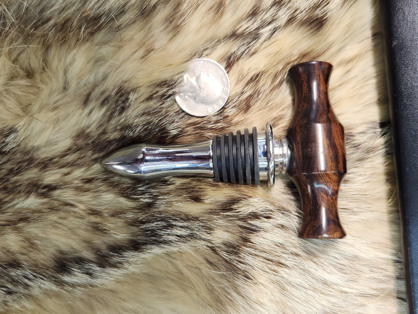 Arizona desert Iron wood T handle wine bottle stopper and cork screw