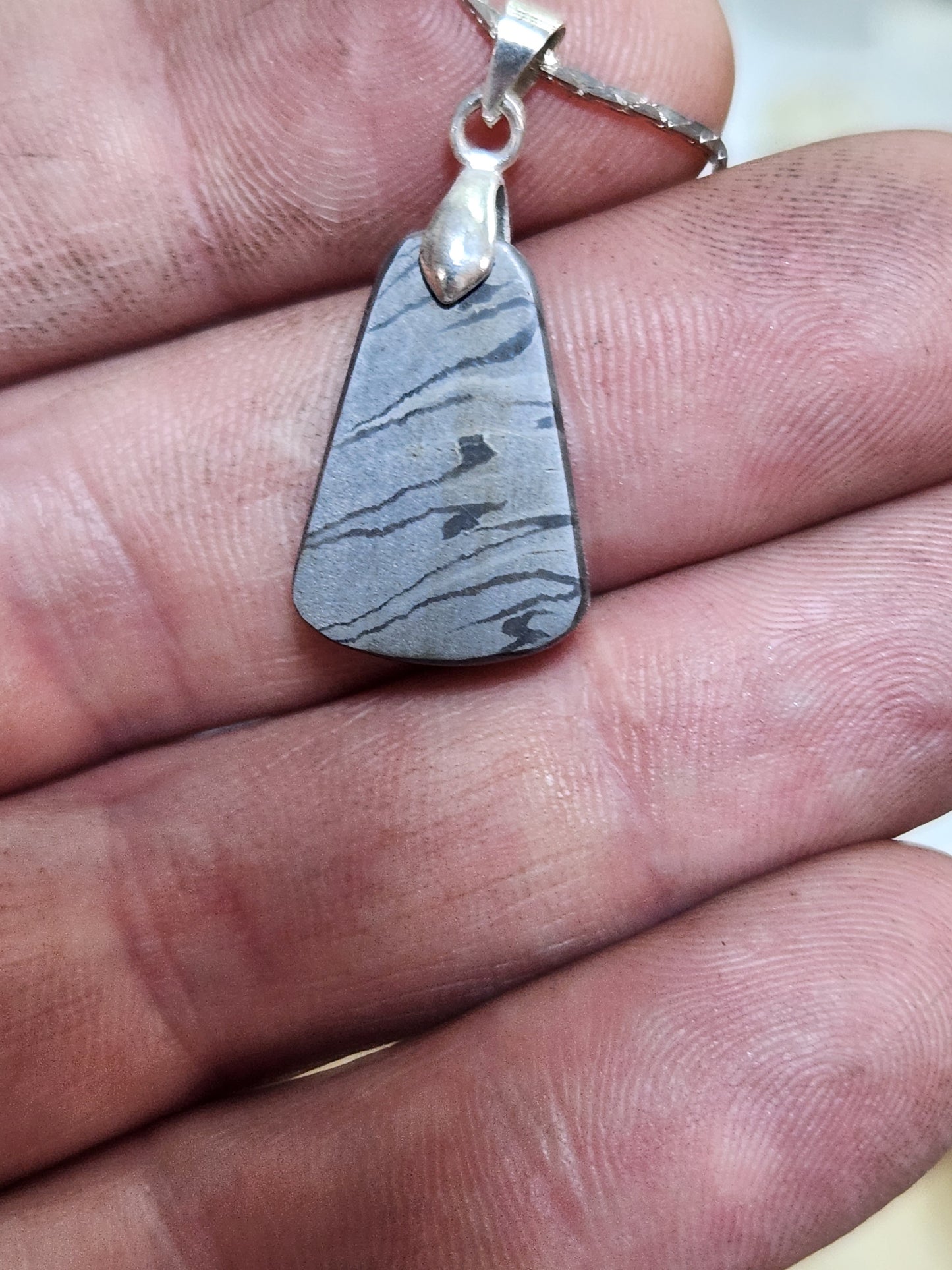 Mosaic Damascus steel neckless