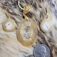 Alaskan muskox horn earrings & neckless with 14kt gold inlay