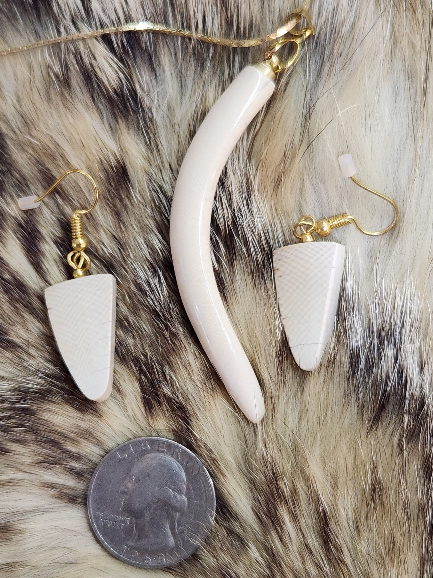 Mammoth ivory earrings and neckless