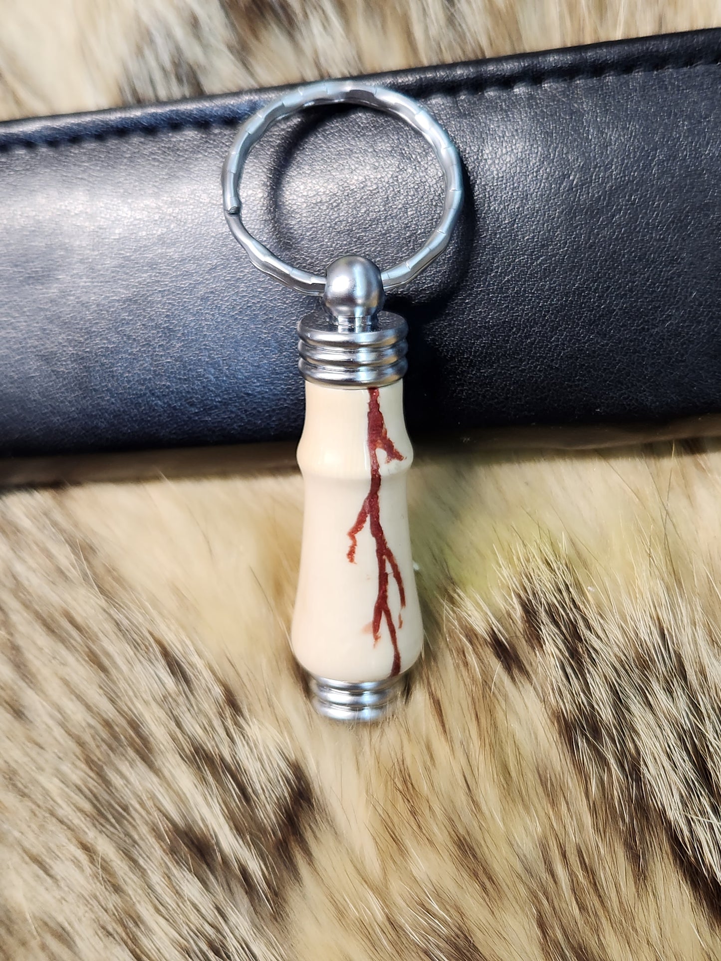 Mammoth ivory keychain hidden compartment