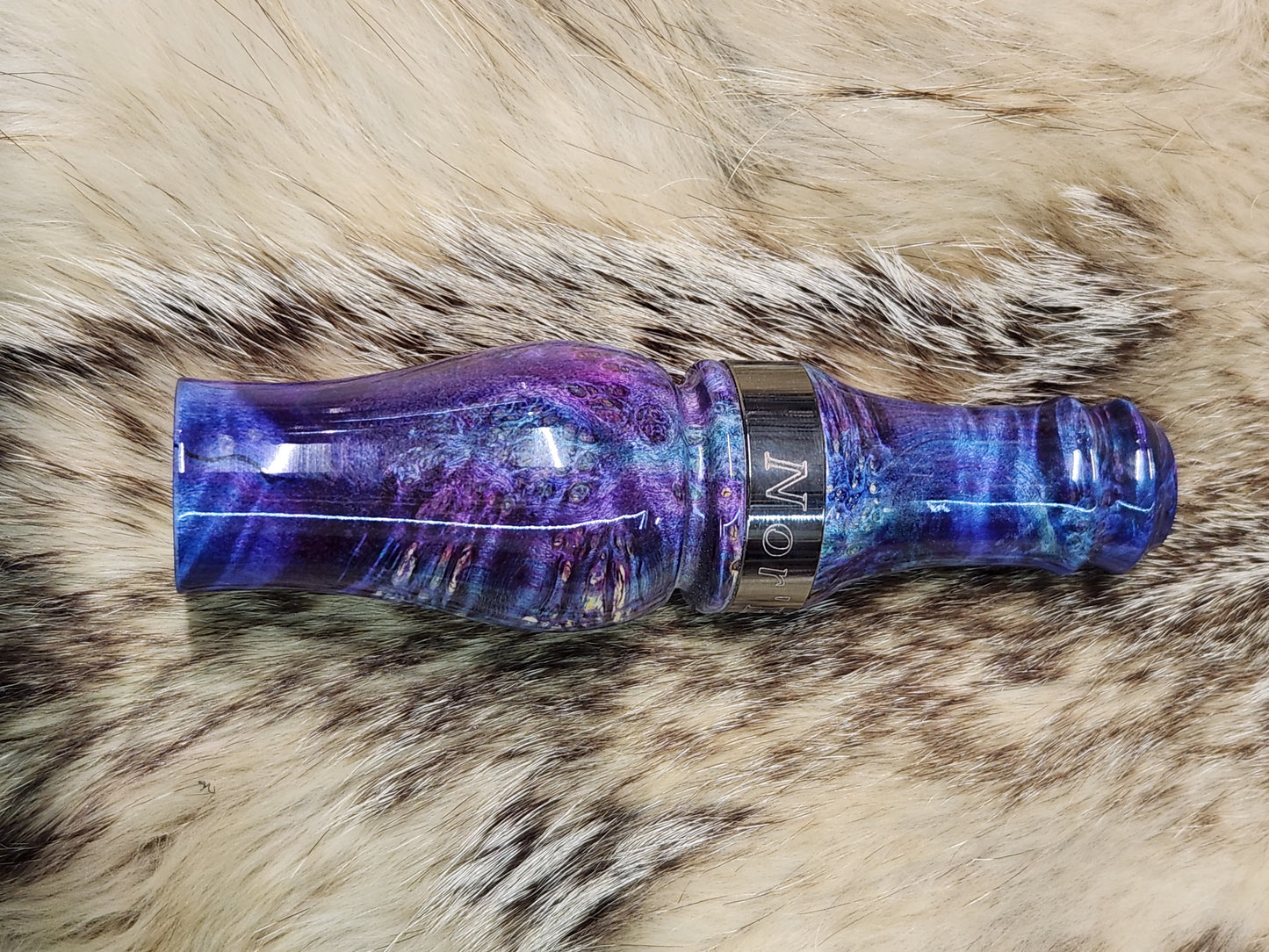 Boxelder burl double reed duck call