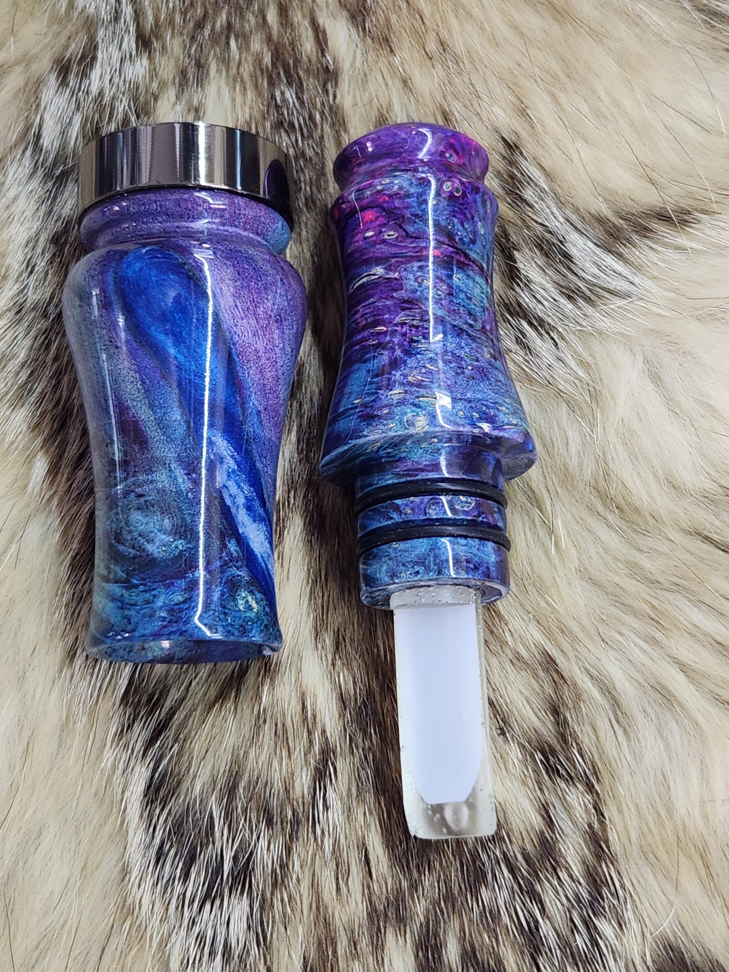 Boxelder burl double reed duck call
