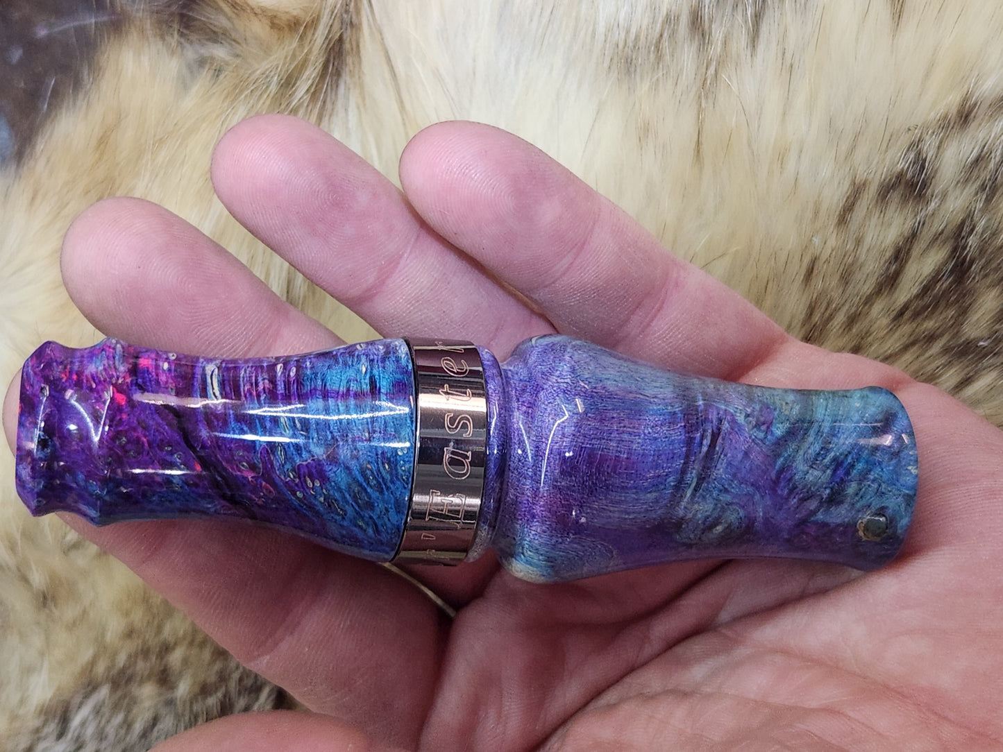 Boxelder burl double reed duck call
