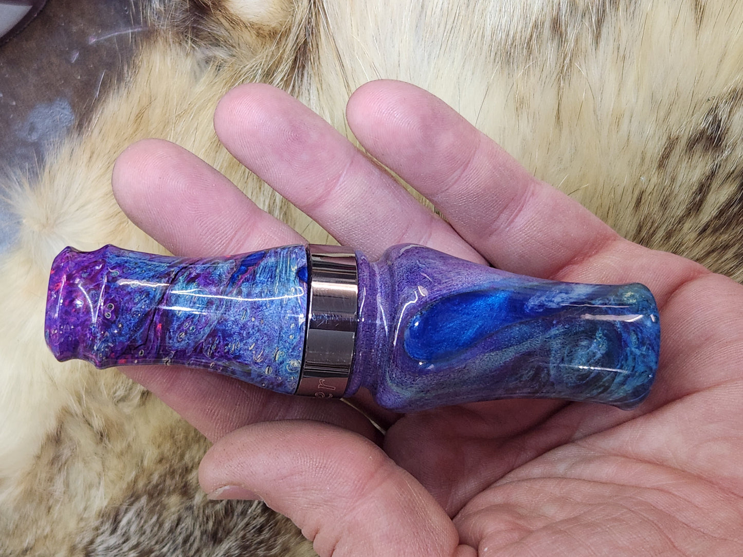 Boxelder burl double reed duck call