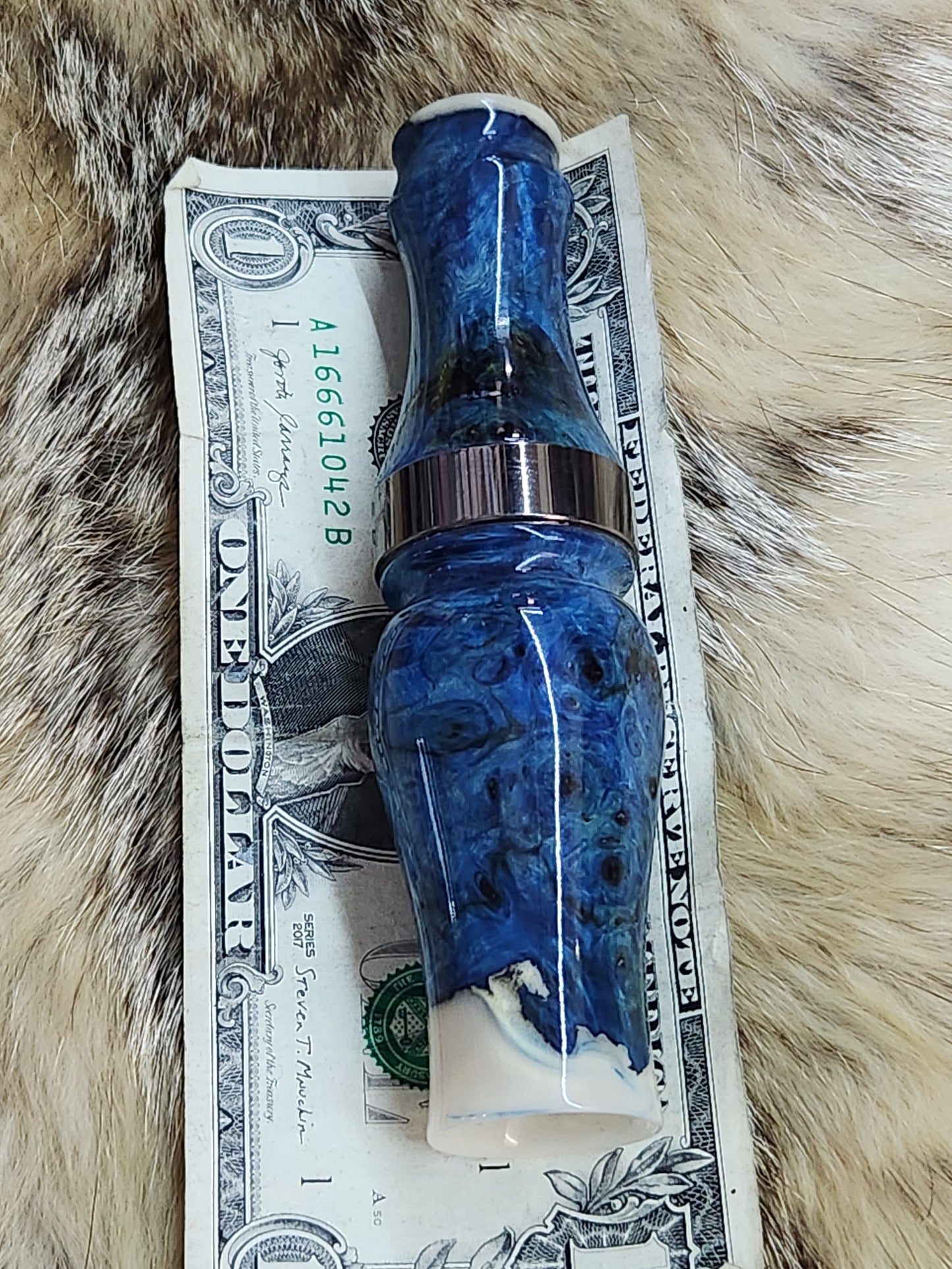 Amboyna burl double reed duck call