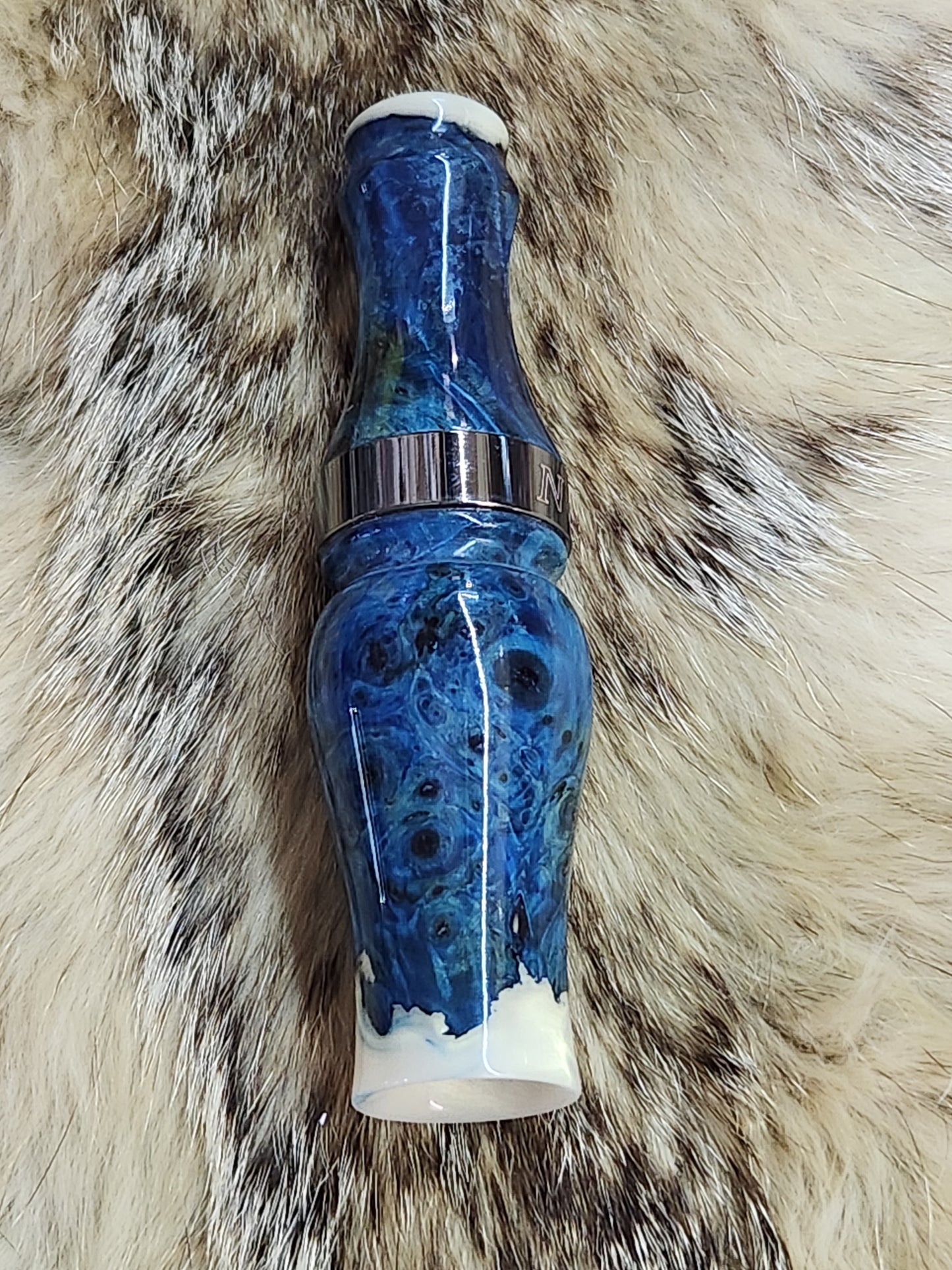 Amboyna burl double reed duck call