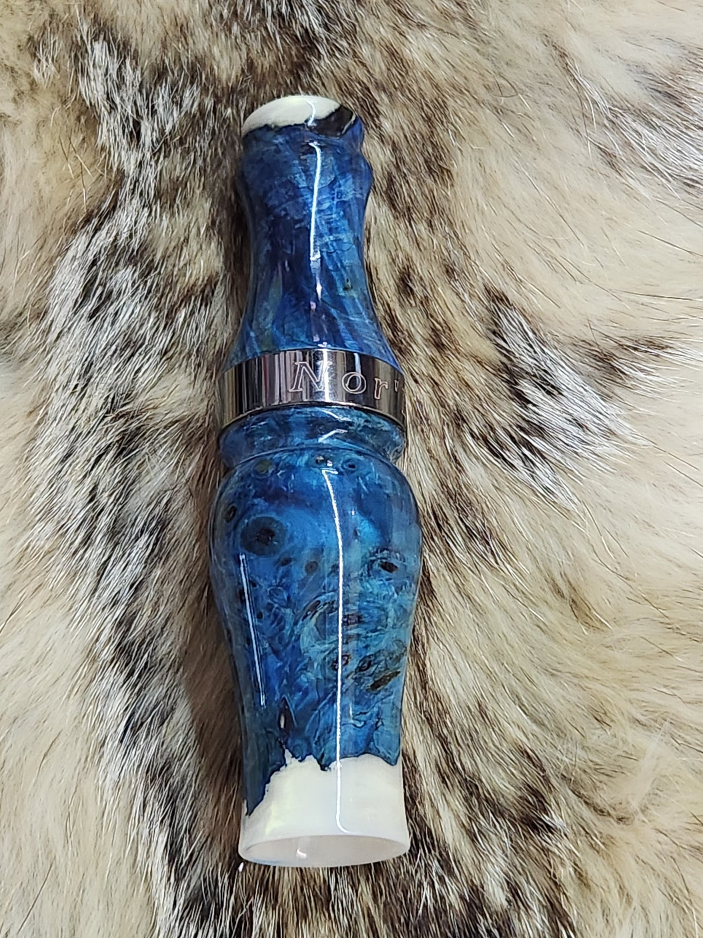 Amboyna burl double reed duck call