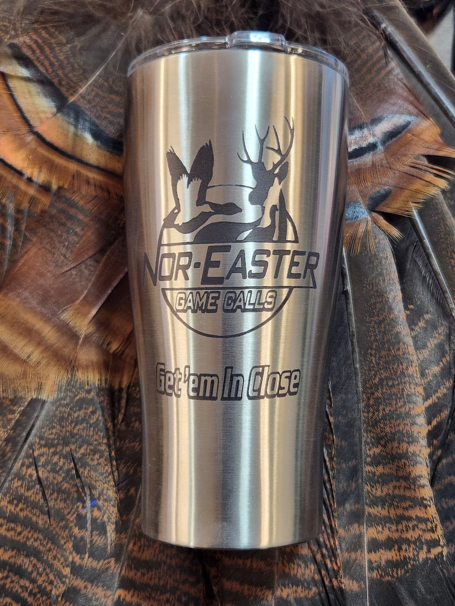 20 oz stainless tumbler Turkeys & Nor'Easter logo