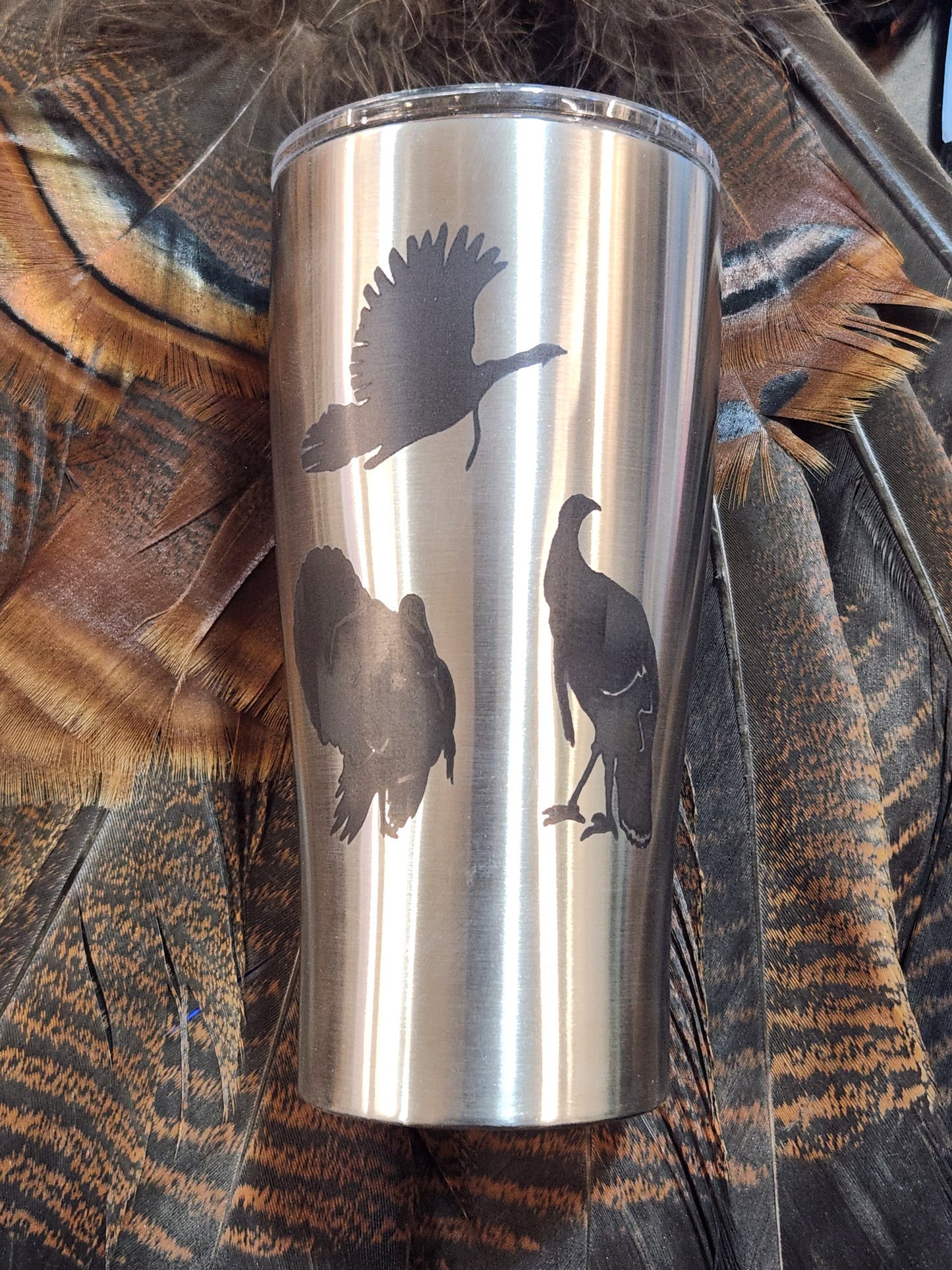 20 oz stainless tumbler Turkeys & Nor'Easter logo